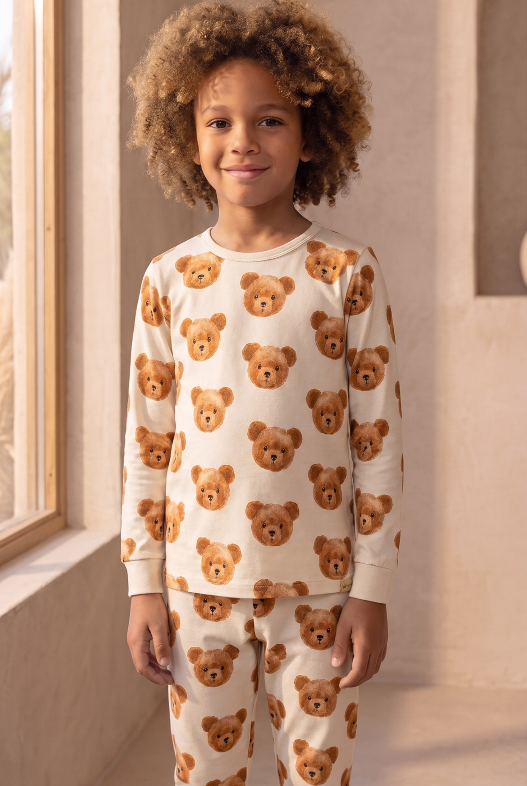 Çocuk Teddy Desenli Pijama Takımı