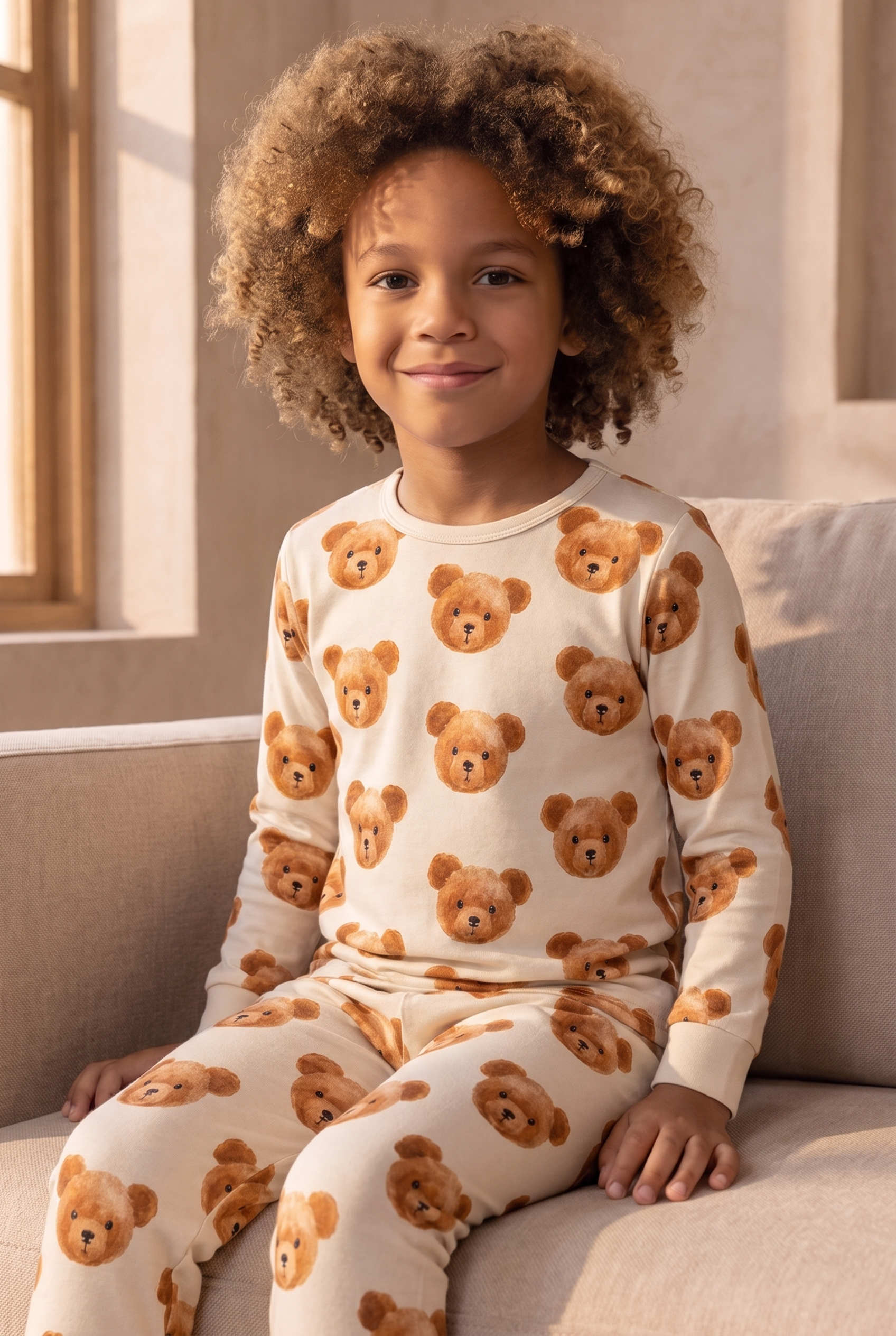 Çocuk Teddy Desenli Pijama Takımı