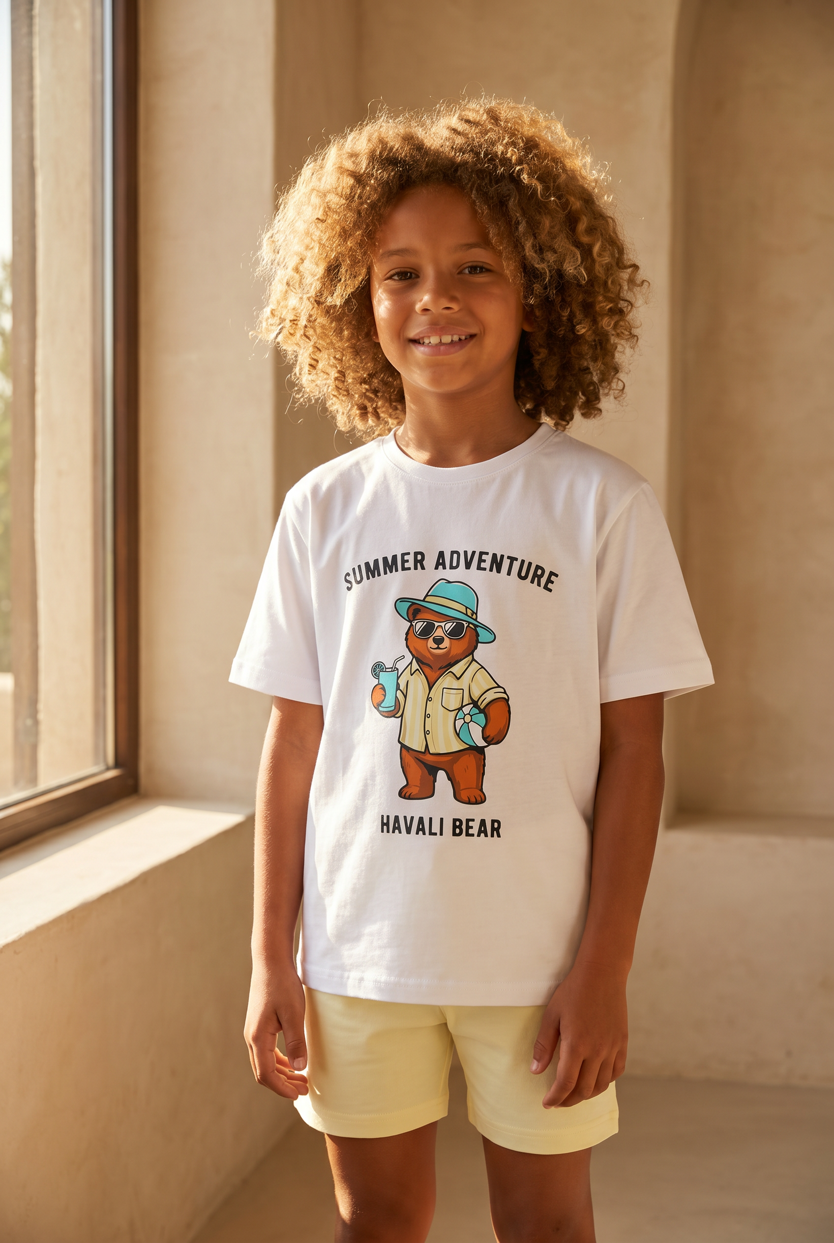 Çocuk Teddy Desenli Şortlu Pijama Takımı