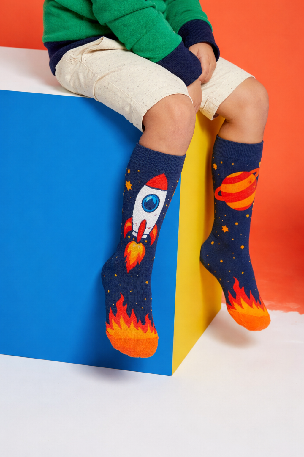 Çocuk Uzay Desenli Dizüstü Çorap