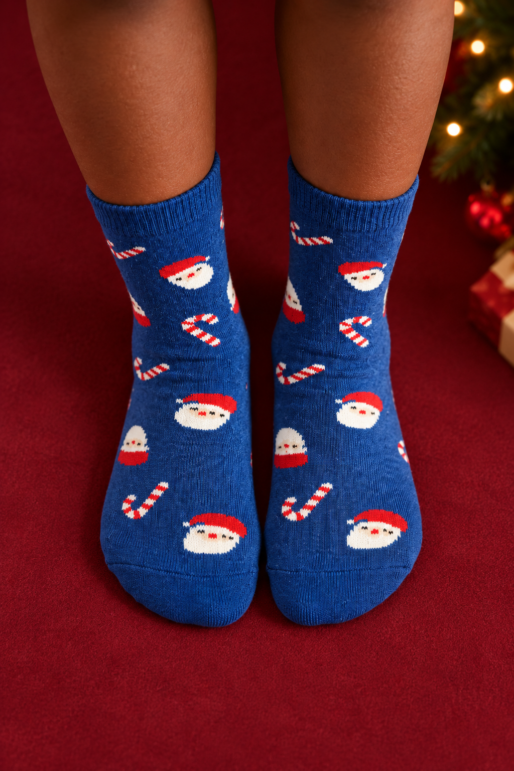 Children's Christmas Patterned Sock Socks Navy Blue
