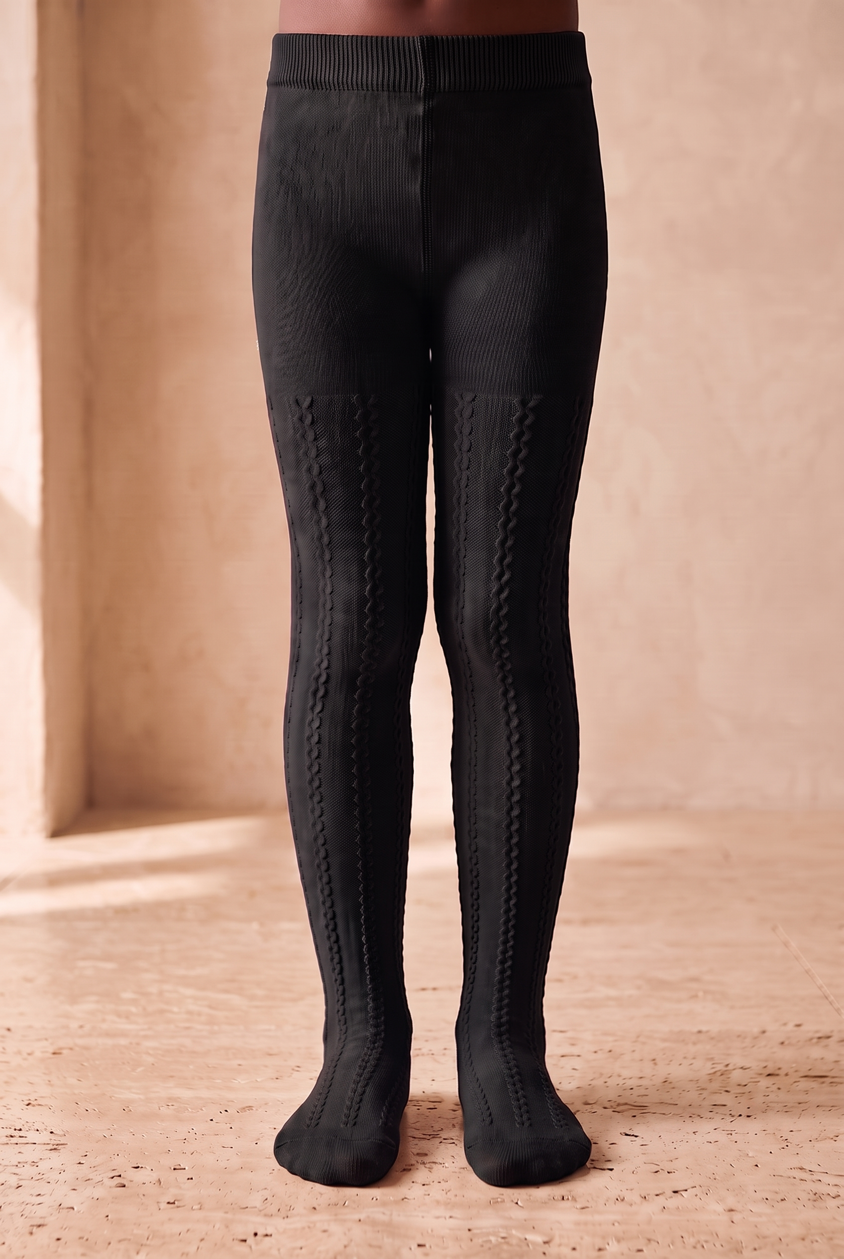 Chain Detailed Pantyhose Black