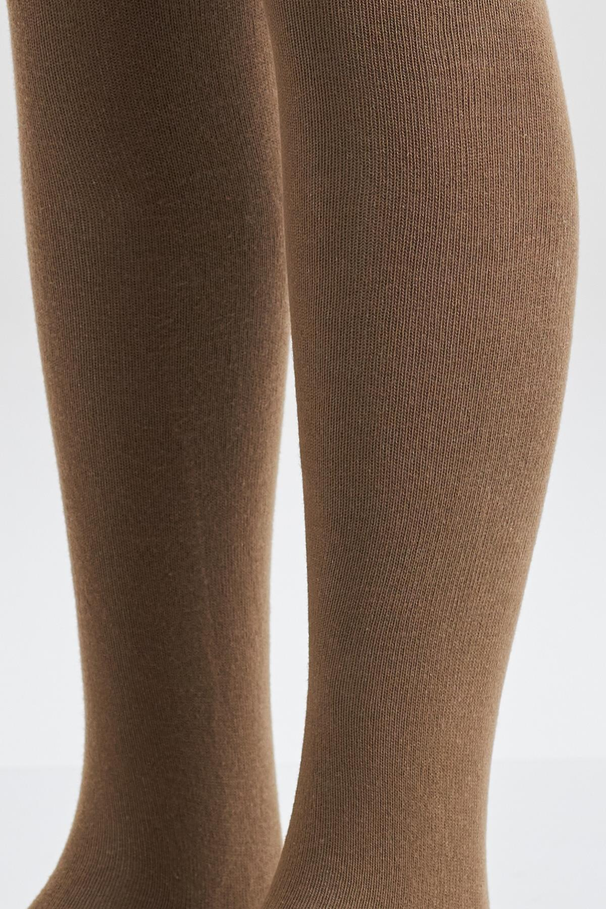 Cotton Basic iÇocuk Külotlu Çorap Kahverengi