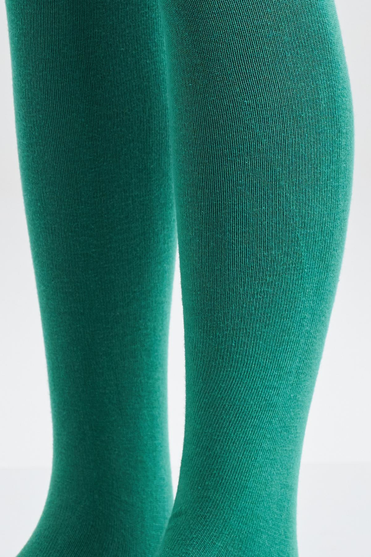 Cotton Basic iÇocuk Külotlu Çorap Yeşil