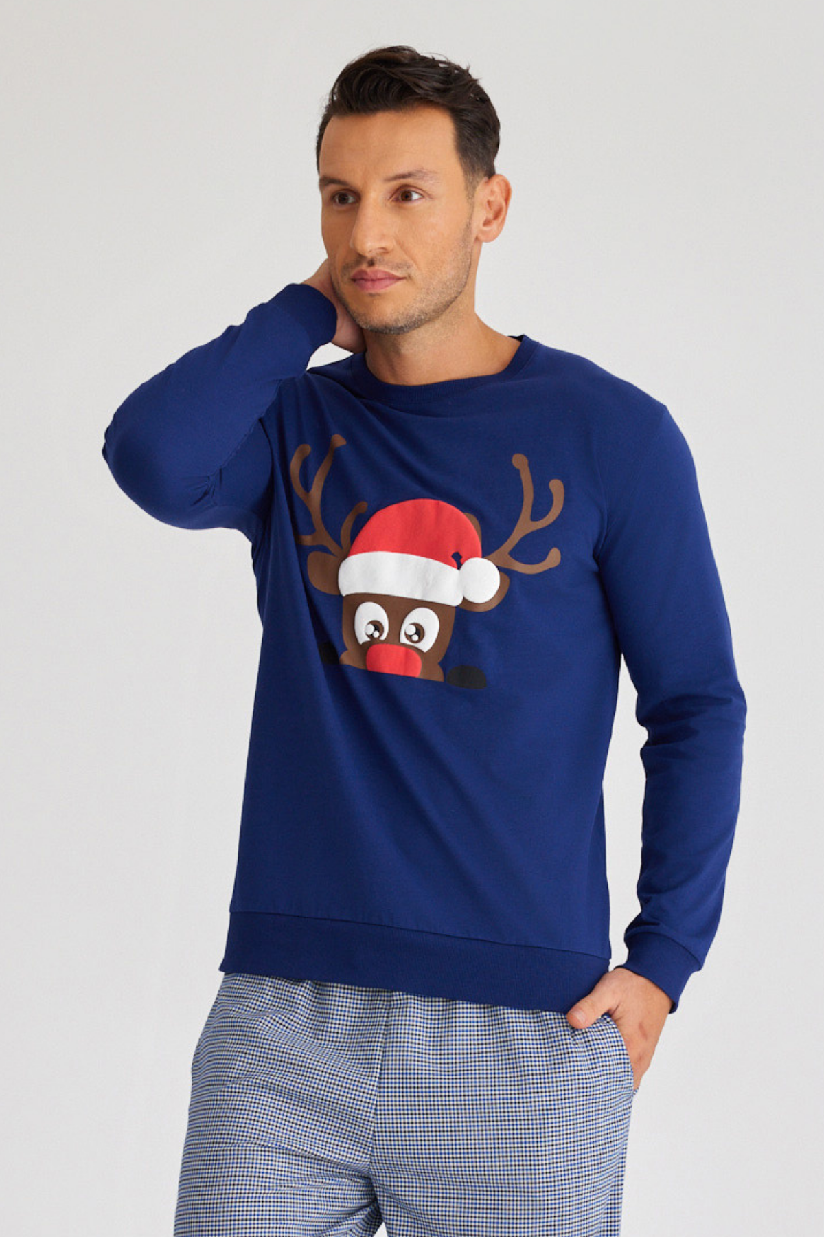 Deer Erkek Sweatshırt Lacivert
