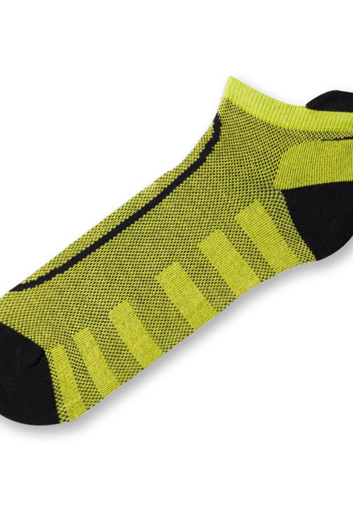 Desenli Erkek Step Golf Çorabı Sarı/Siyah