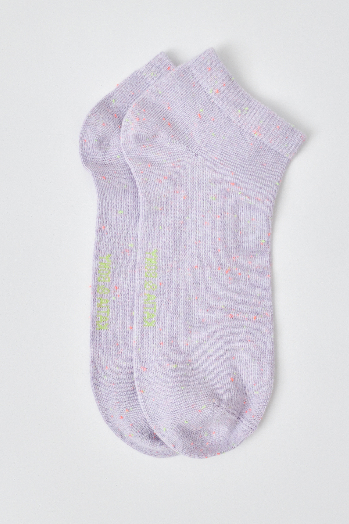 Desenli Unisex Patik Çorap Lila