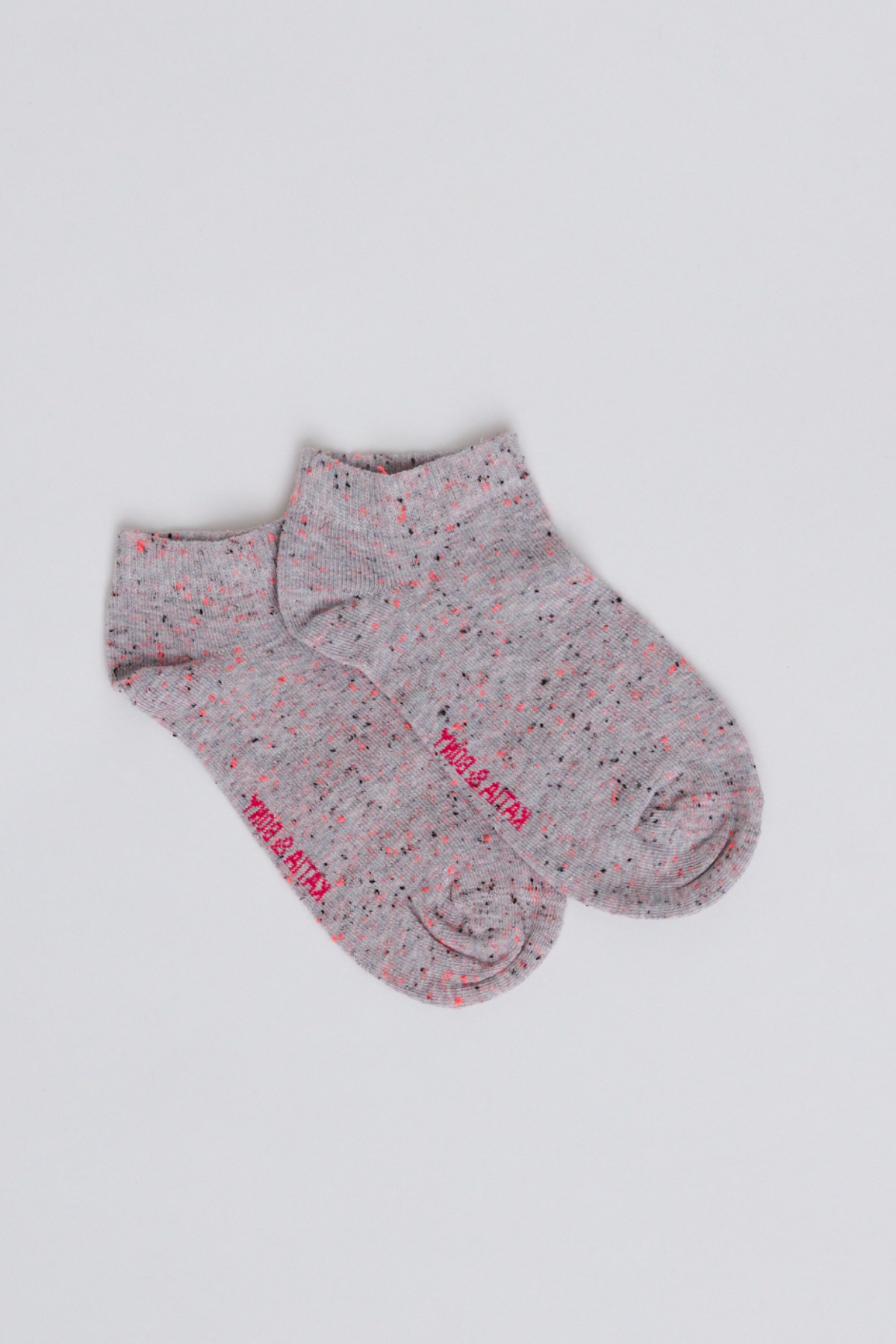 Desenli Unisex Patik Çorap Pembe Melanj