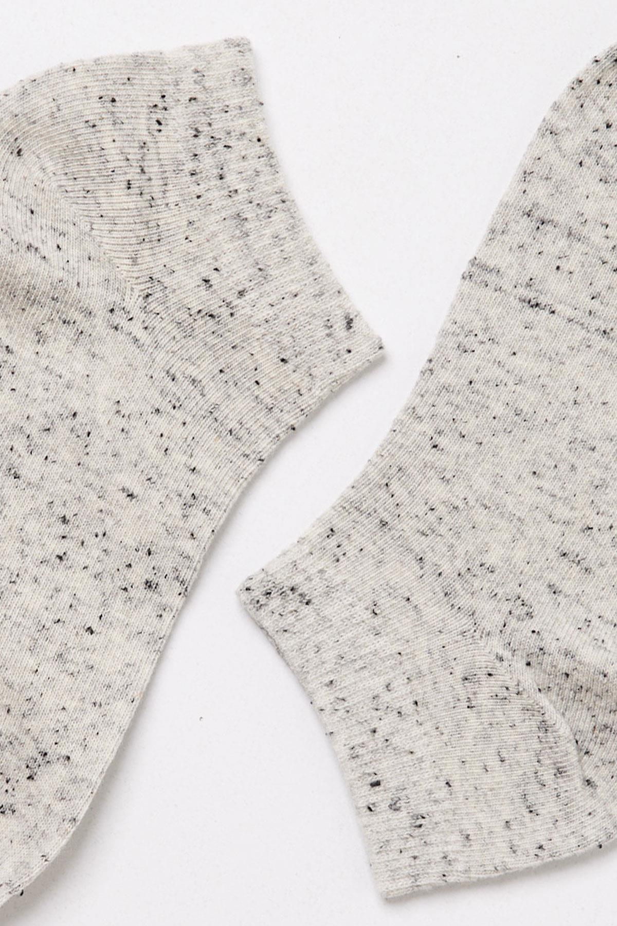 Desenli Unısex Step Çorap Beyaz