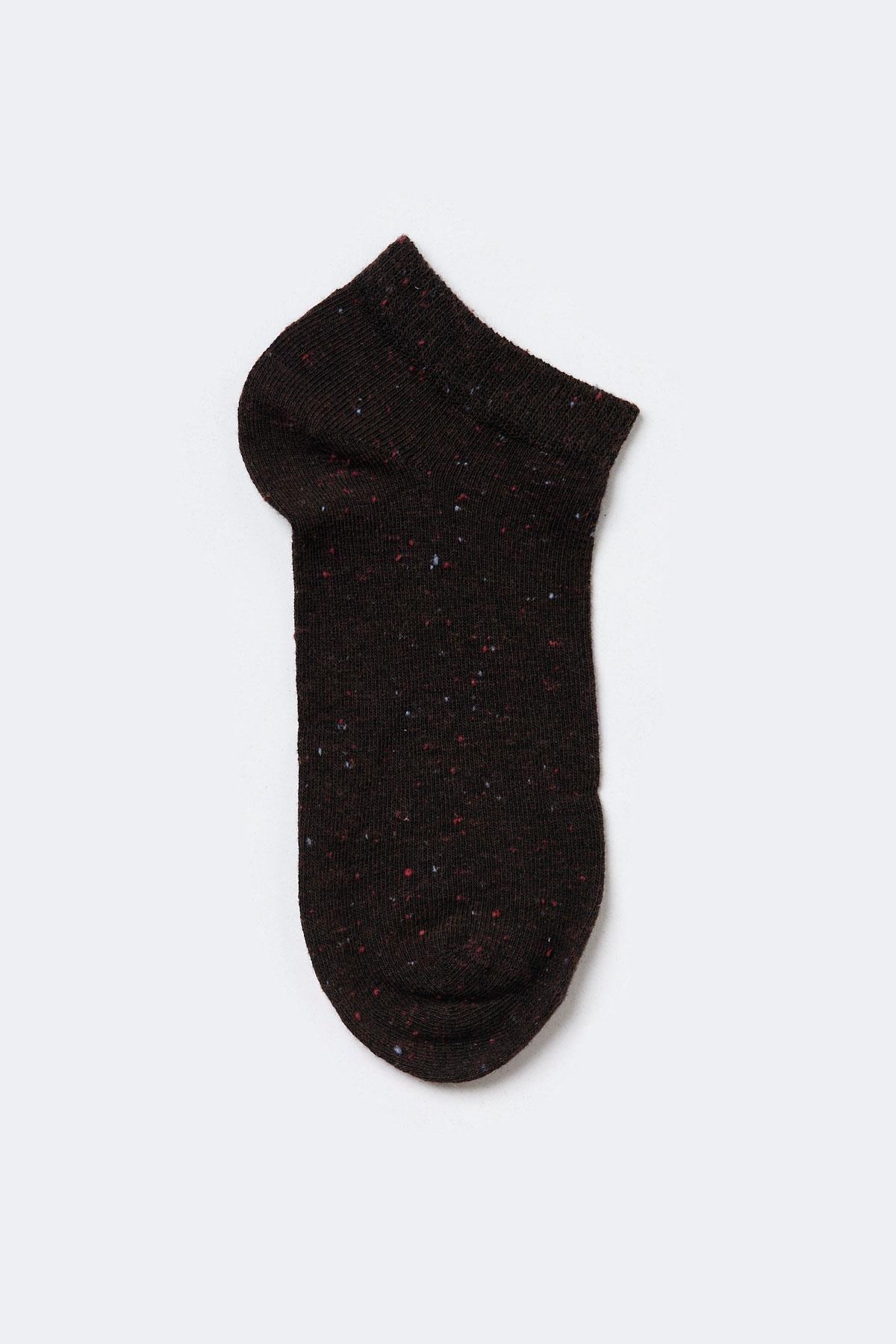 Desenli Unısex Step Çorap BROWN MEL.