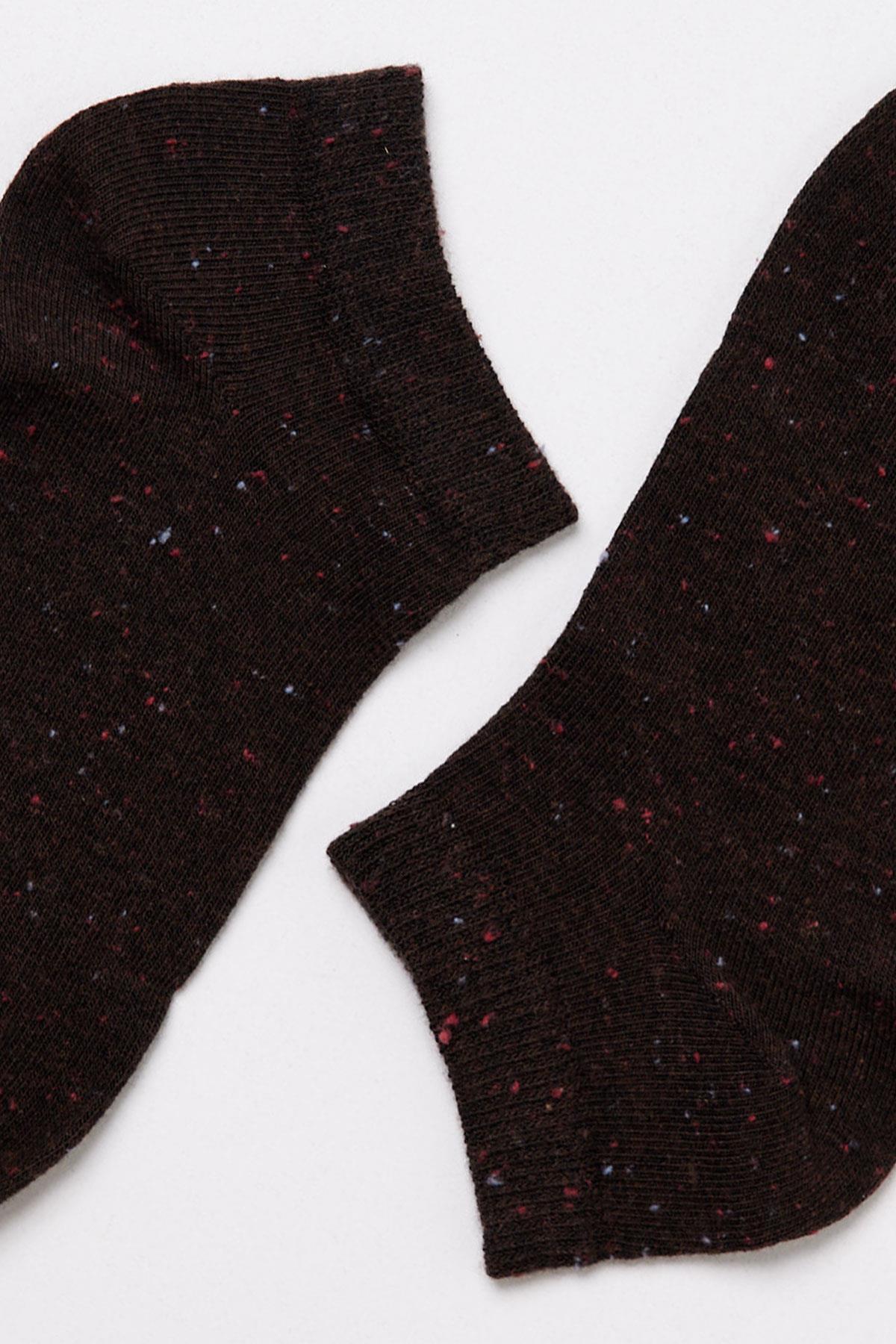 Desenli Unısex Step Çorap BROWN MEL.