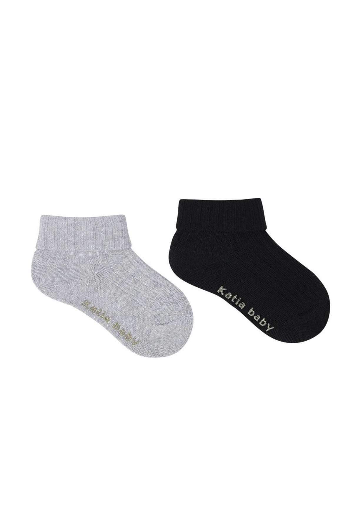 Dream Bebek Soket Çorap 2'li-SILVER/Siyah