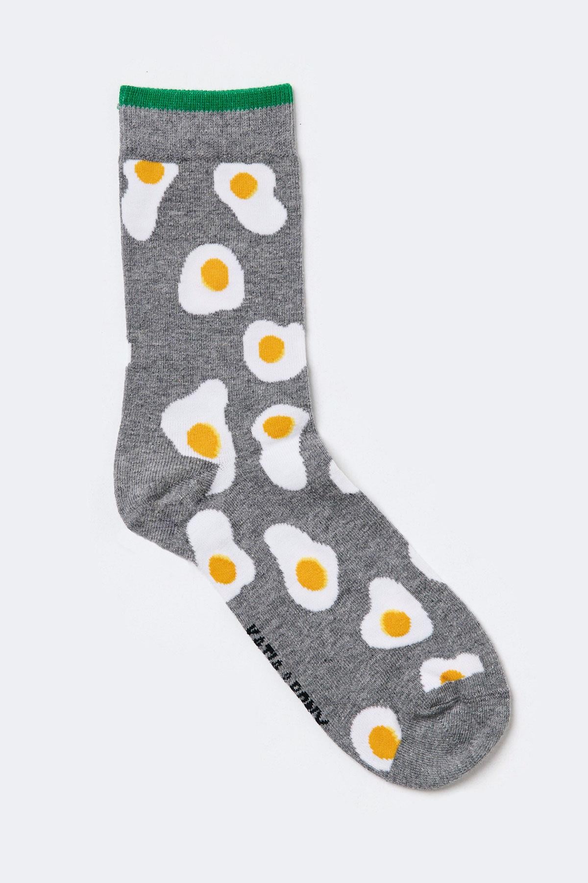 Eggs Art Soket Çorap Gri-Melanj.