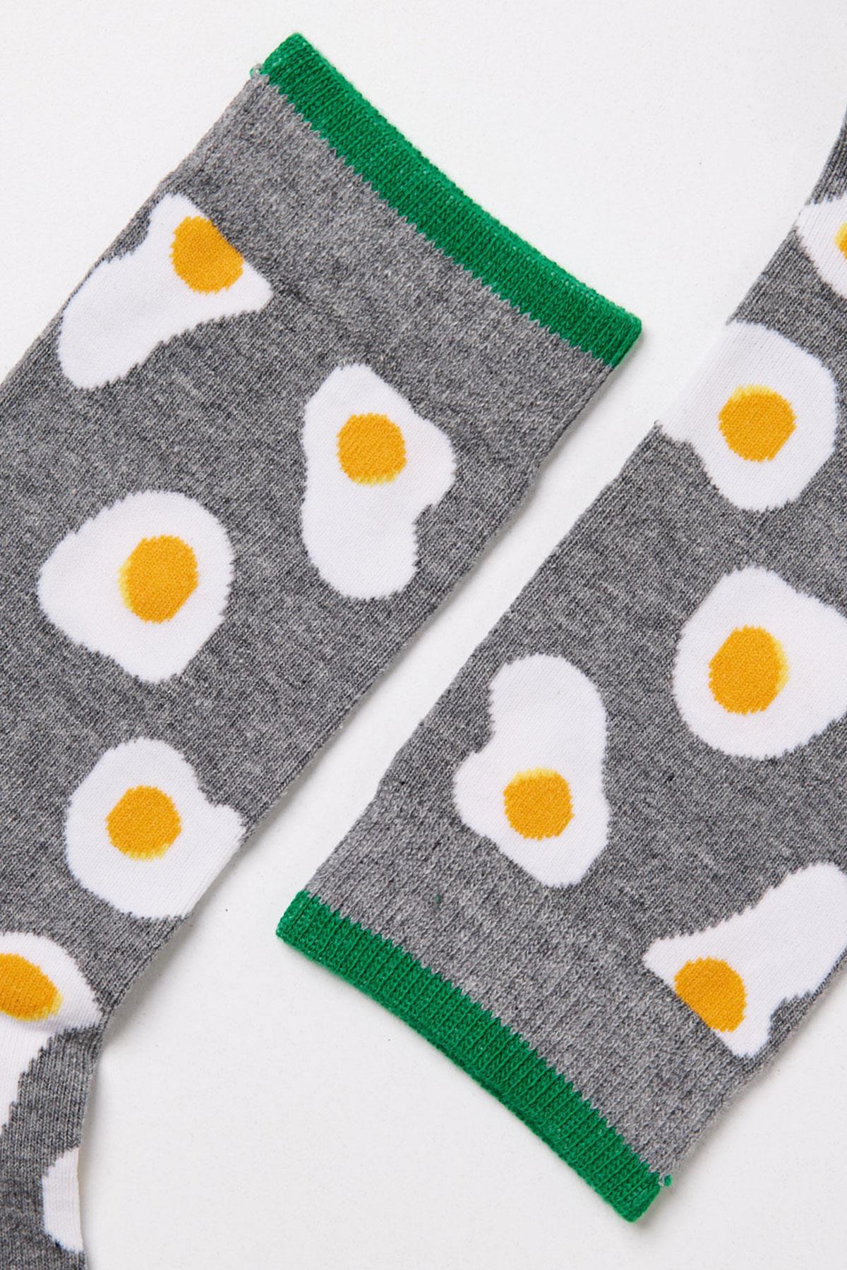Eggs Art Soket Çorap Gri-Melanj.