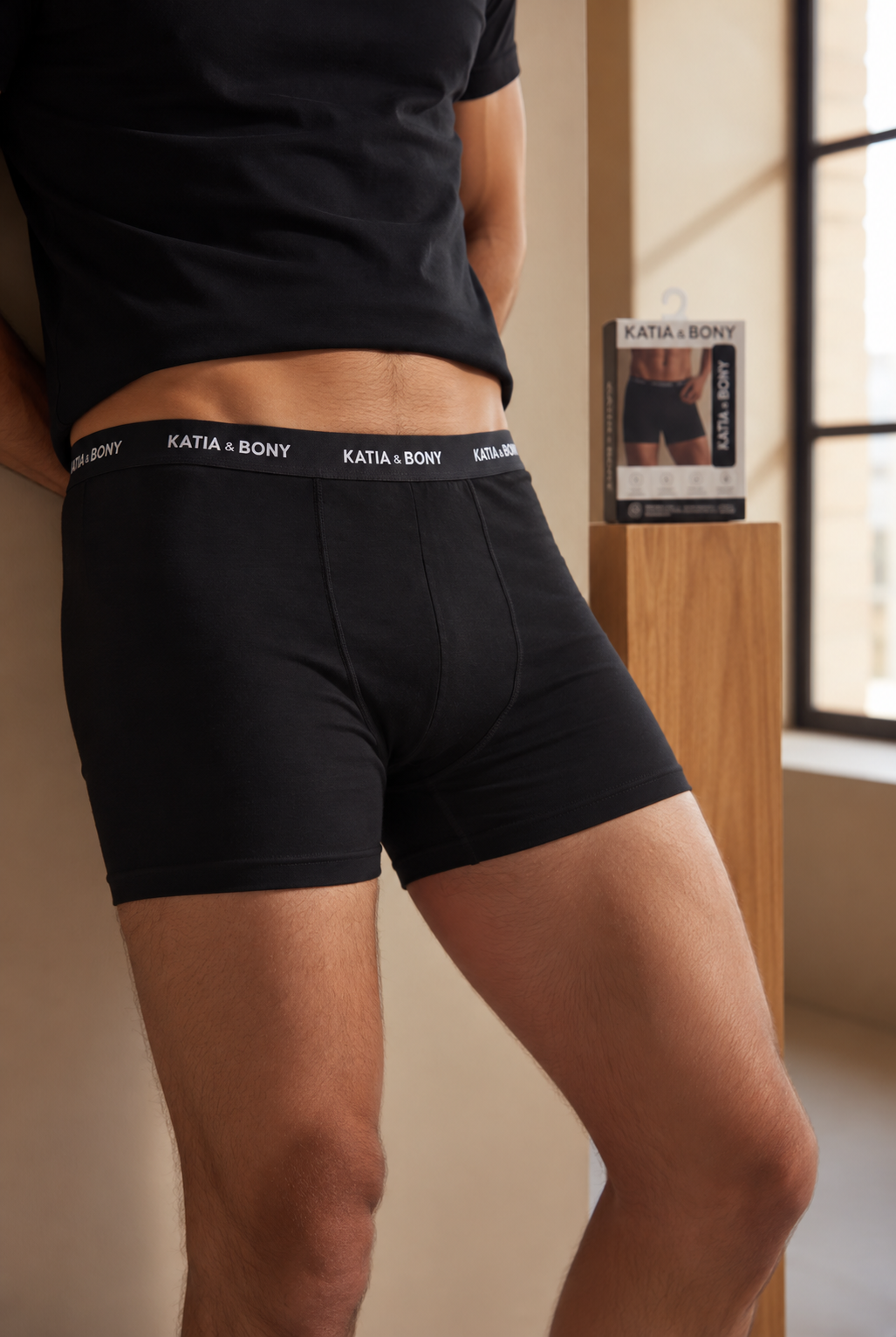 Erkek 3'lü Kutulu Basic Modal Boxer Siyah