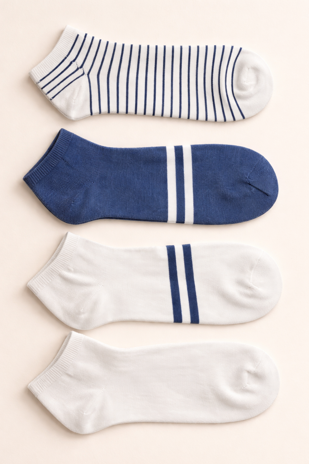 Erkek 4'lü Çizgili Step Çorap 