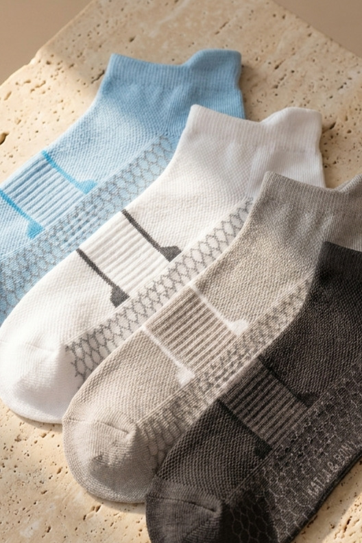 Men's 4-Piece Patterned Step Socks