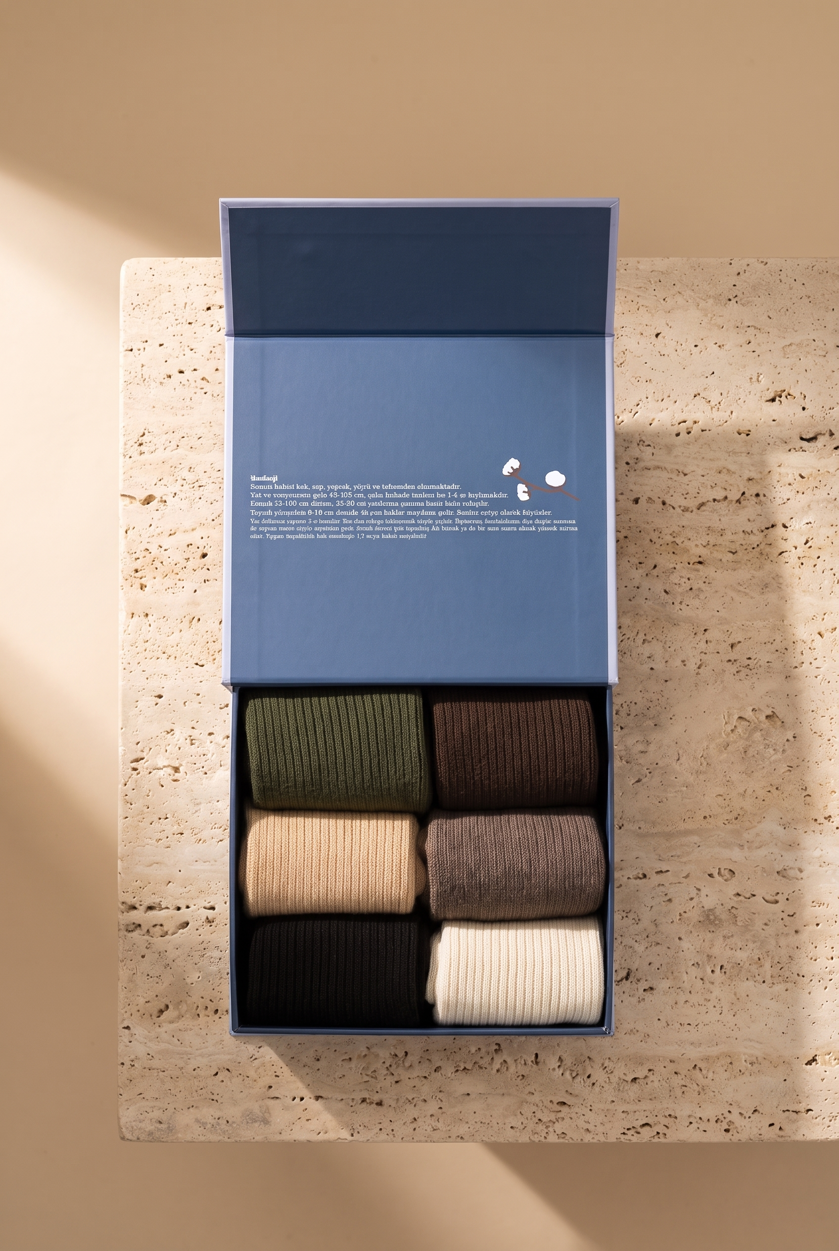 	Erkek 6'lı Paket Kutulu Premium Soket Çorap Kahverengi Mix