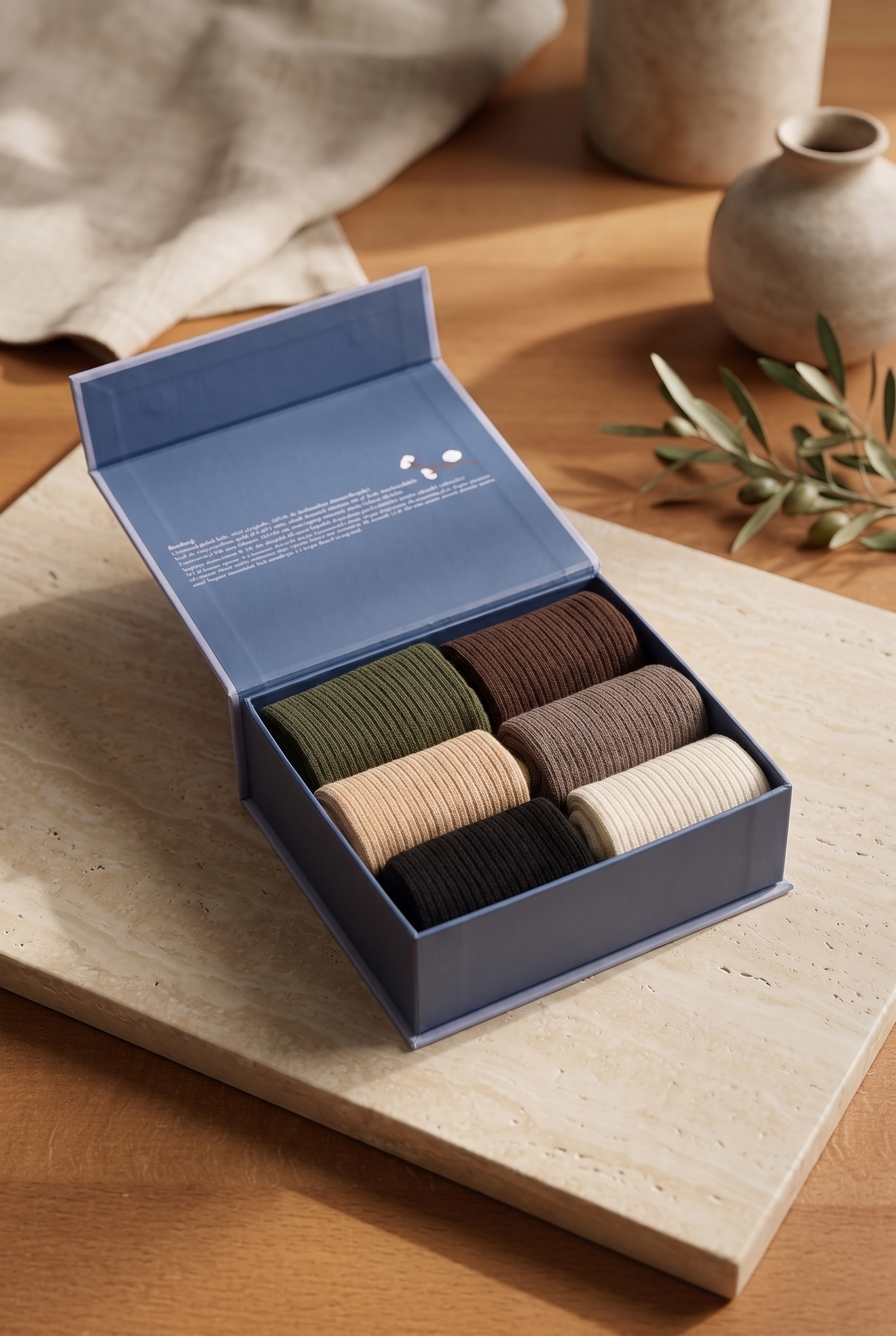 	Erkek 6'lı Paket Kutulu Premium Soket Çorap Kahverengi Mix