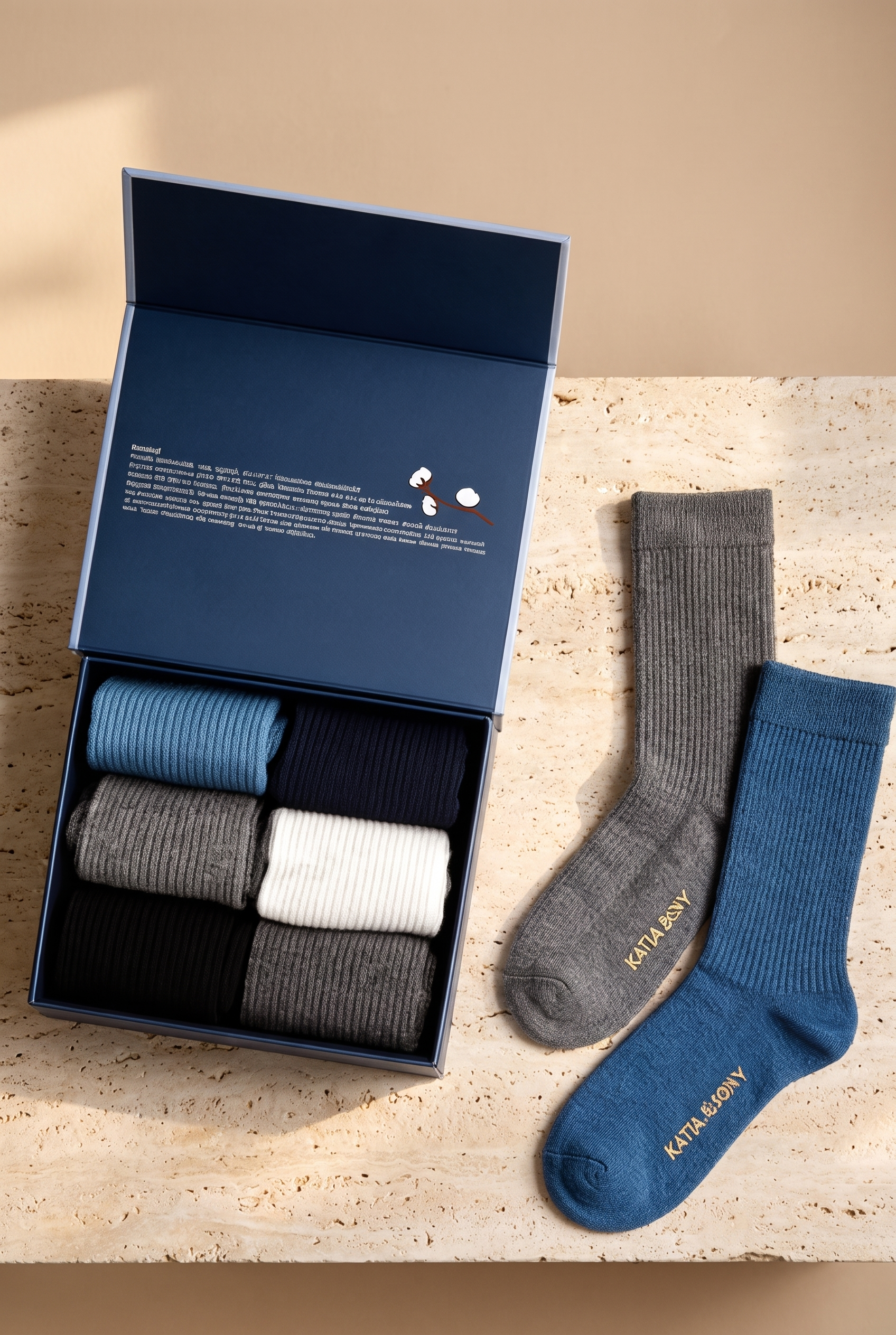 Erkek 6'lı Paket Kutulu Premium Soket Çorap Gri Mix
