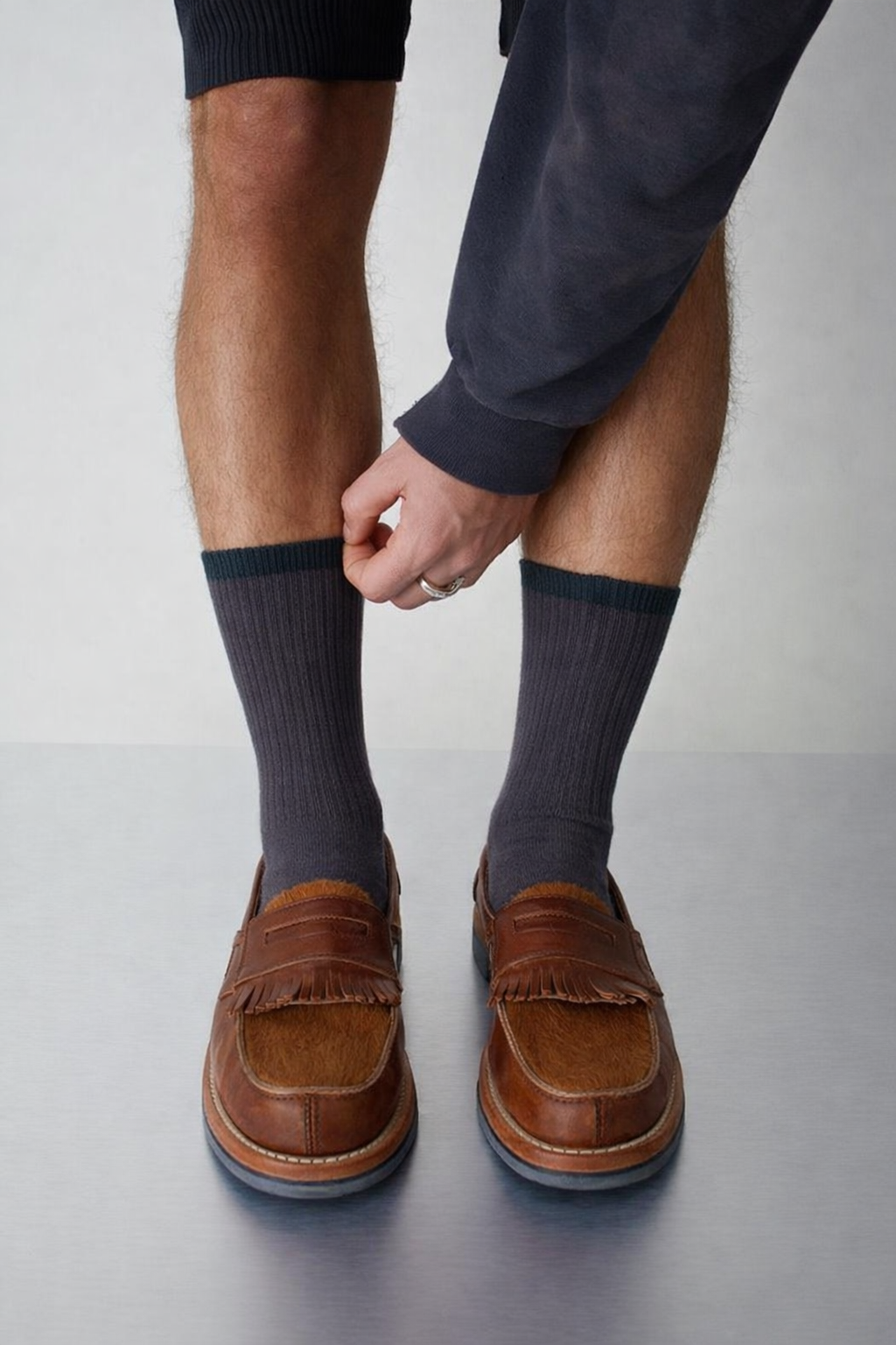 Erkek Basic Soket Çorap Koyu Gri