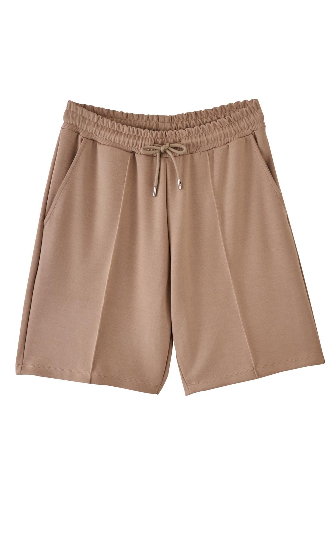 Erkek Bej Renkli Fluffy Baskılı Basic Şort