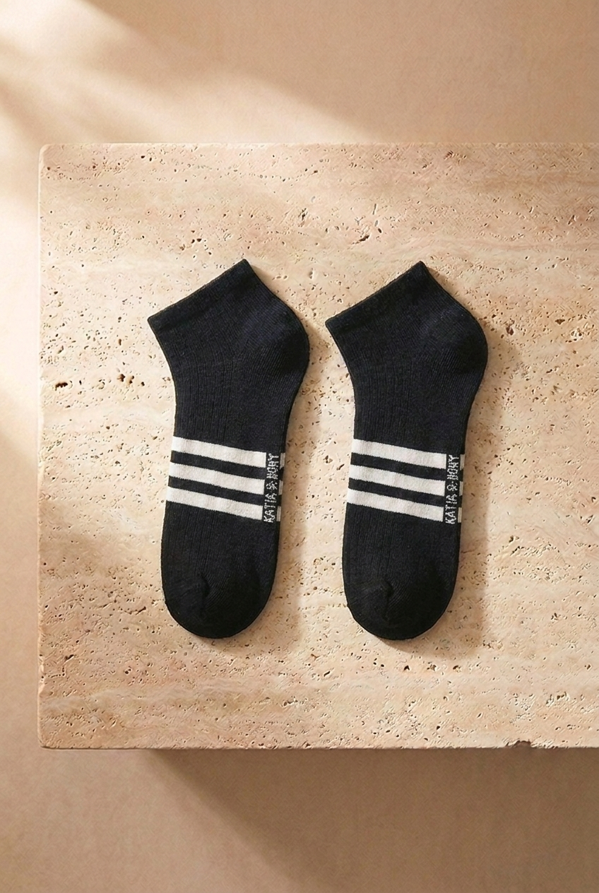Men's Stripe Detailed 3-Piece Step Socks