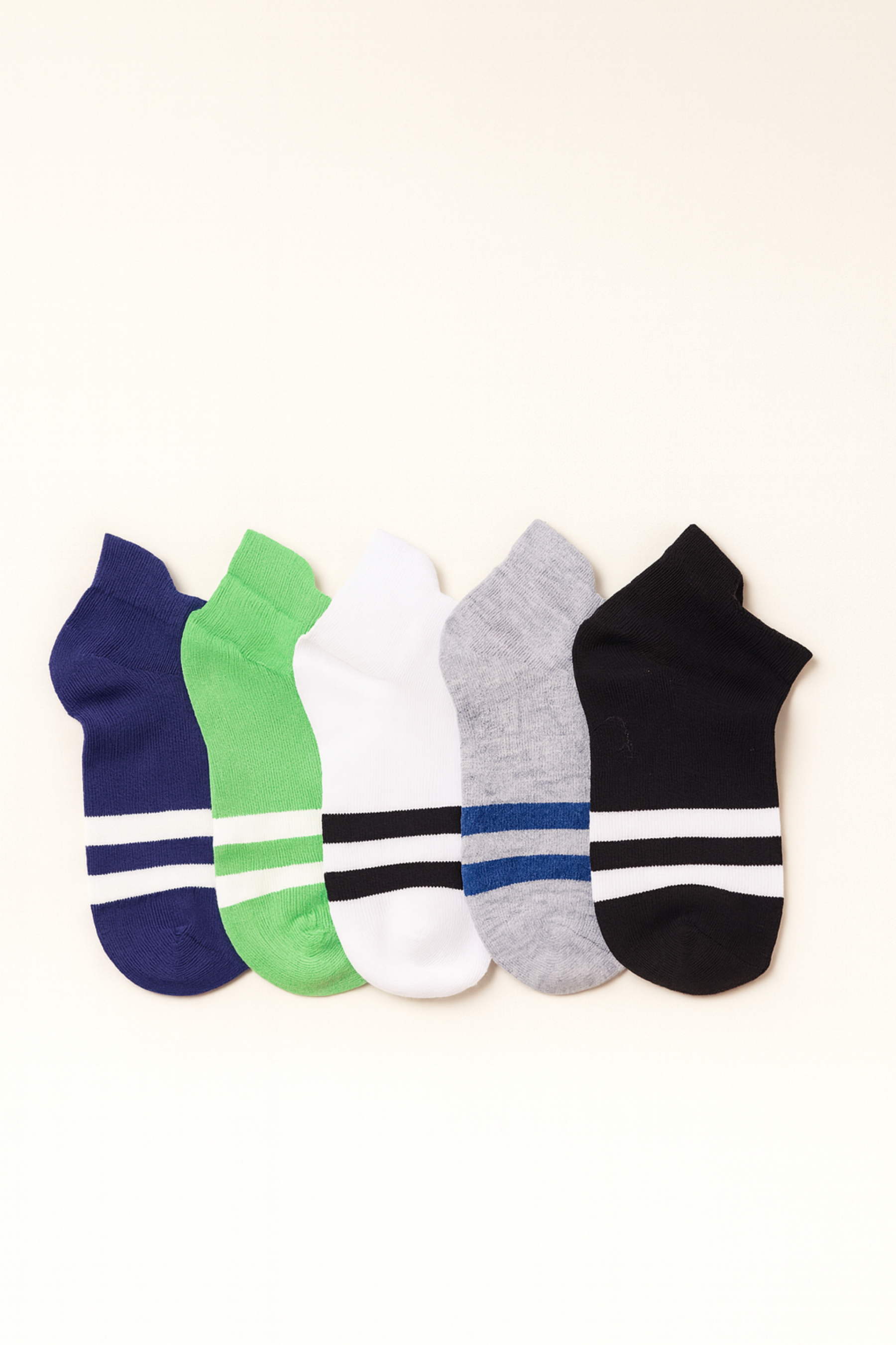 Erkek Çizgi Detaylı 5'li Patik Çorap