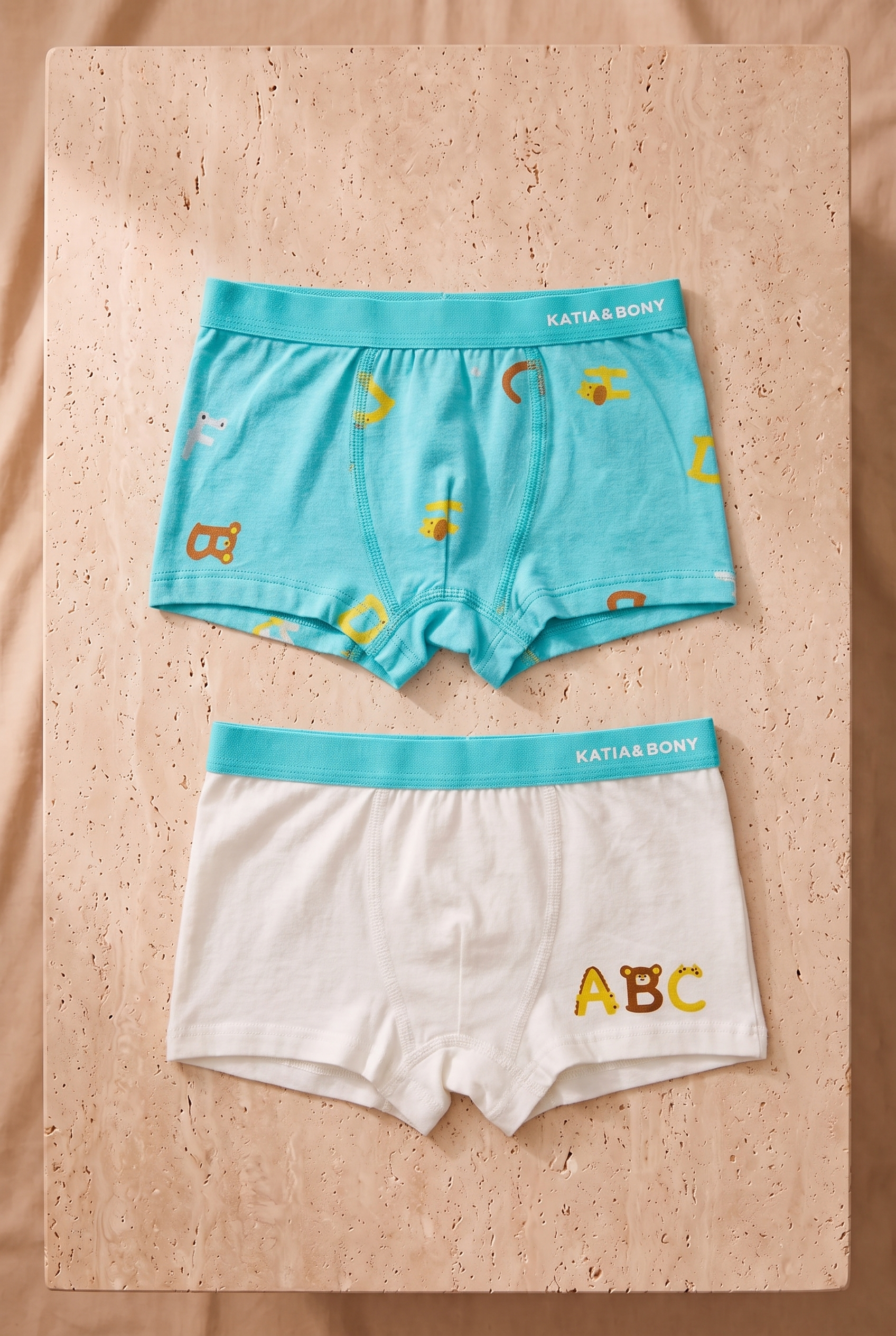 Boys' 2-Pack Alphabet Print Boxer Shorts