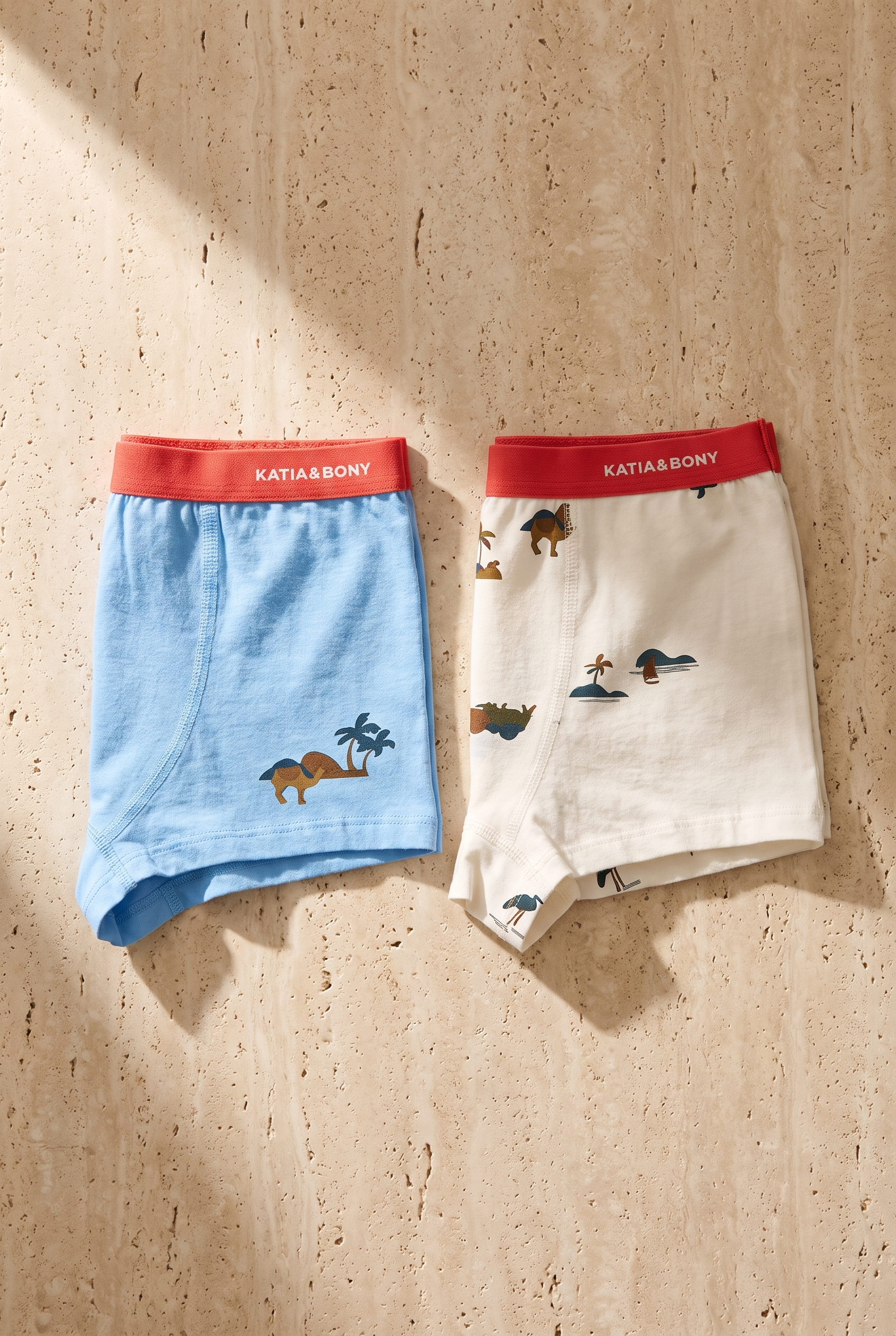 Erkek Çocuk 2'li Paket Safari Boxer Ekru