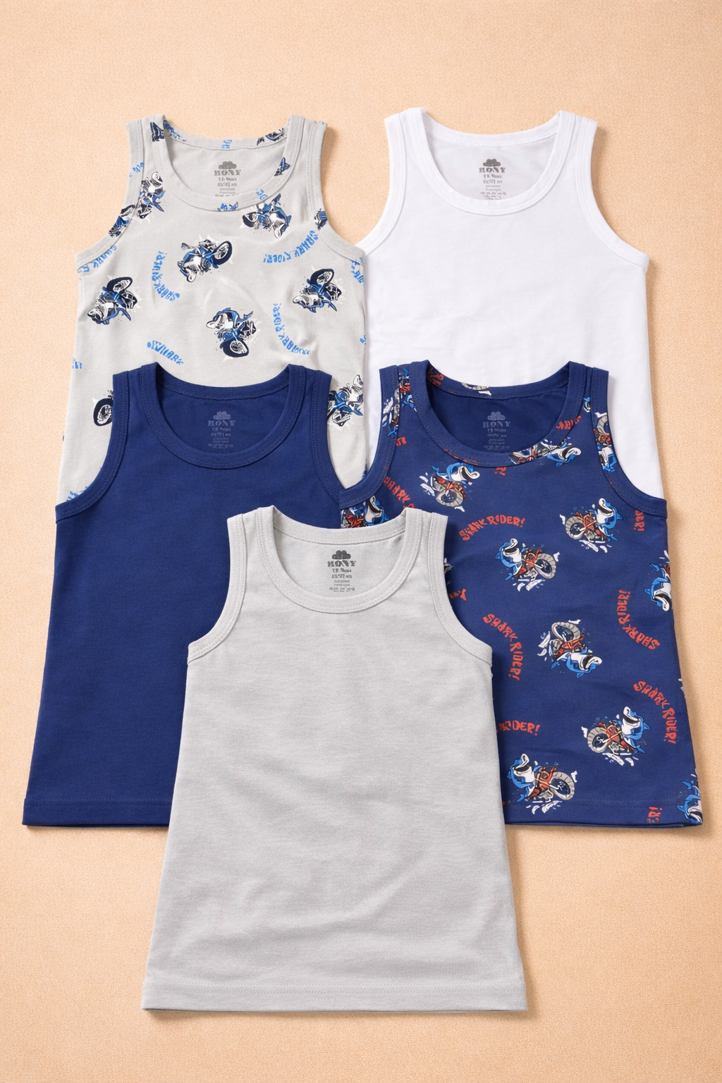 Erkek Çocuk 5'li Desenli Atlet