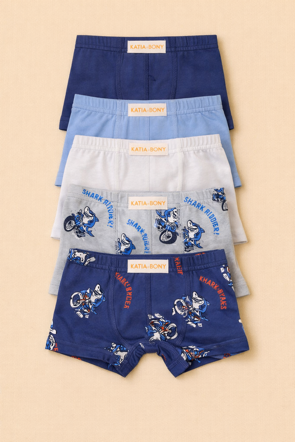 12603E2032 5PCK DESENLİ ERKEK ÇOCUK BOXER ÇOK RENKLİ