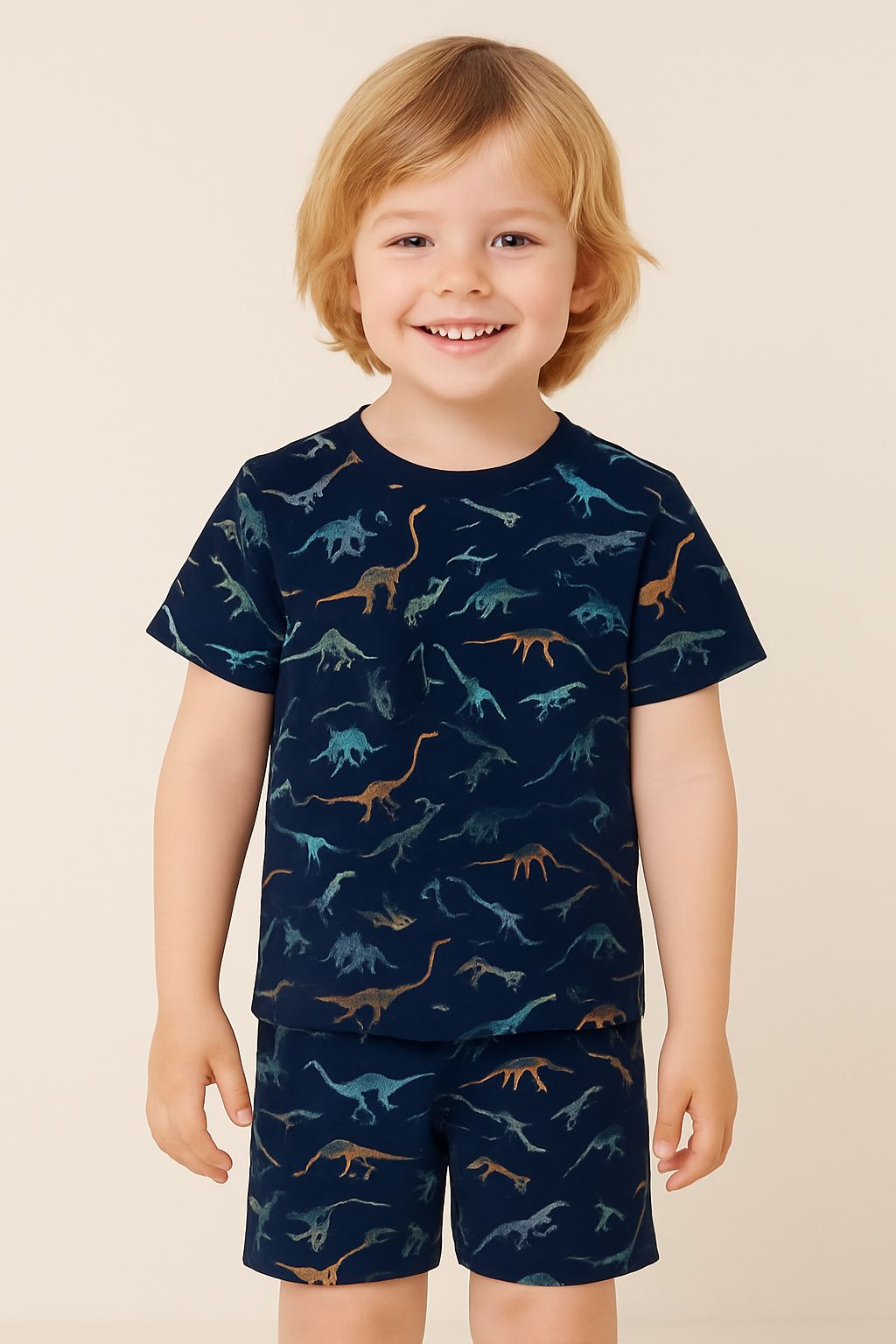 Boys' Dinosaur Patterned Shorts Pajama Set