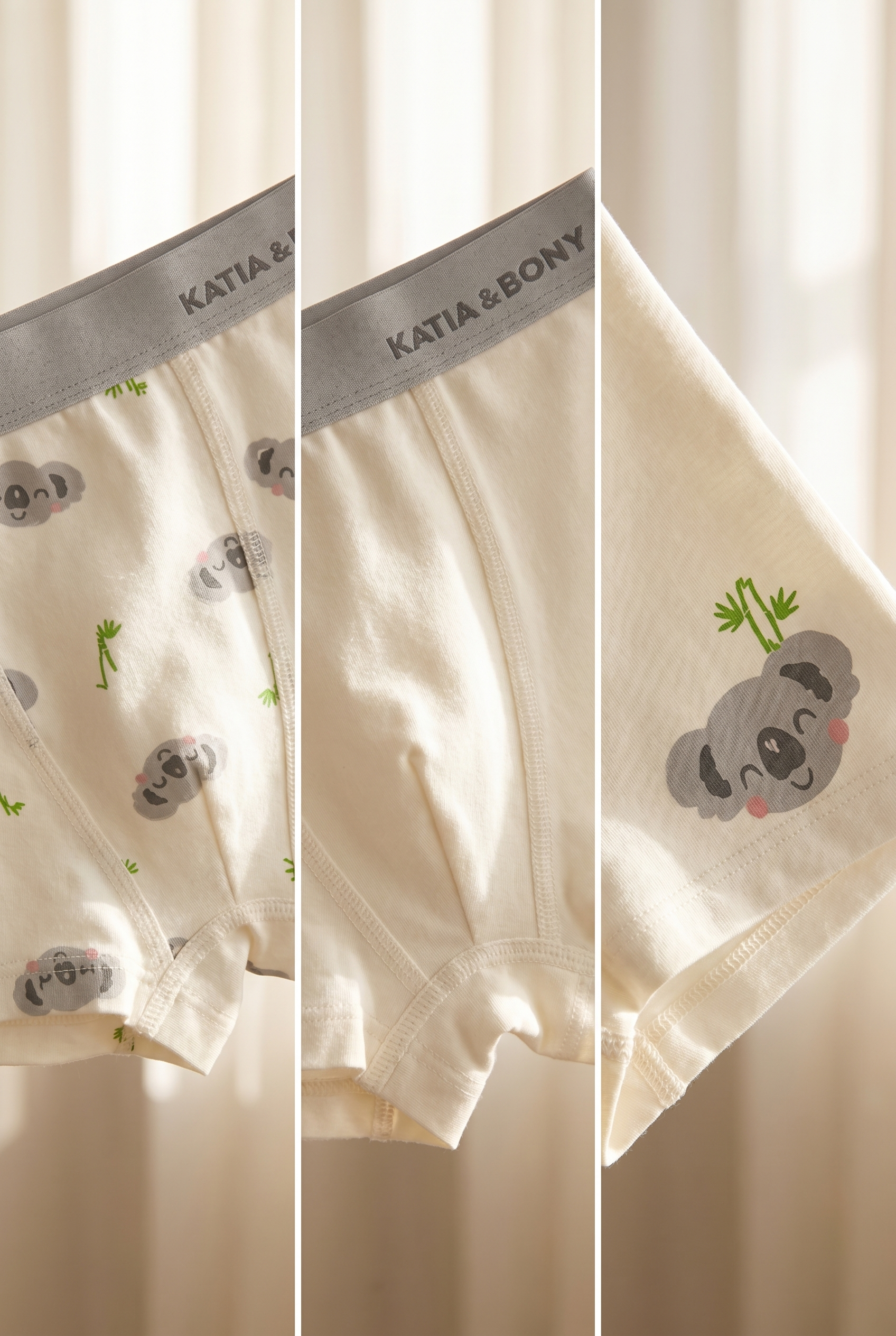 Erkek Çocuk Koala Desenli 2'li Boxer Ekru