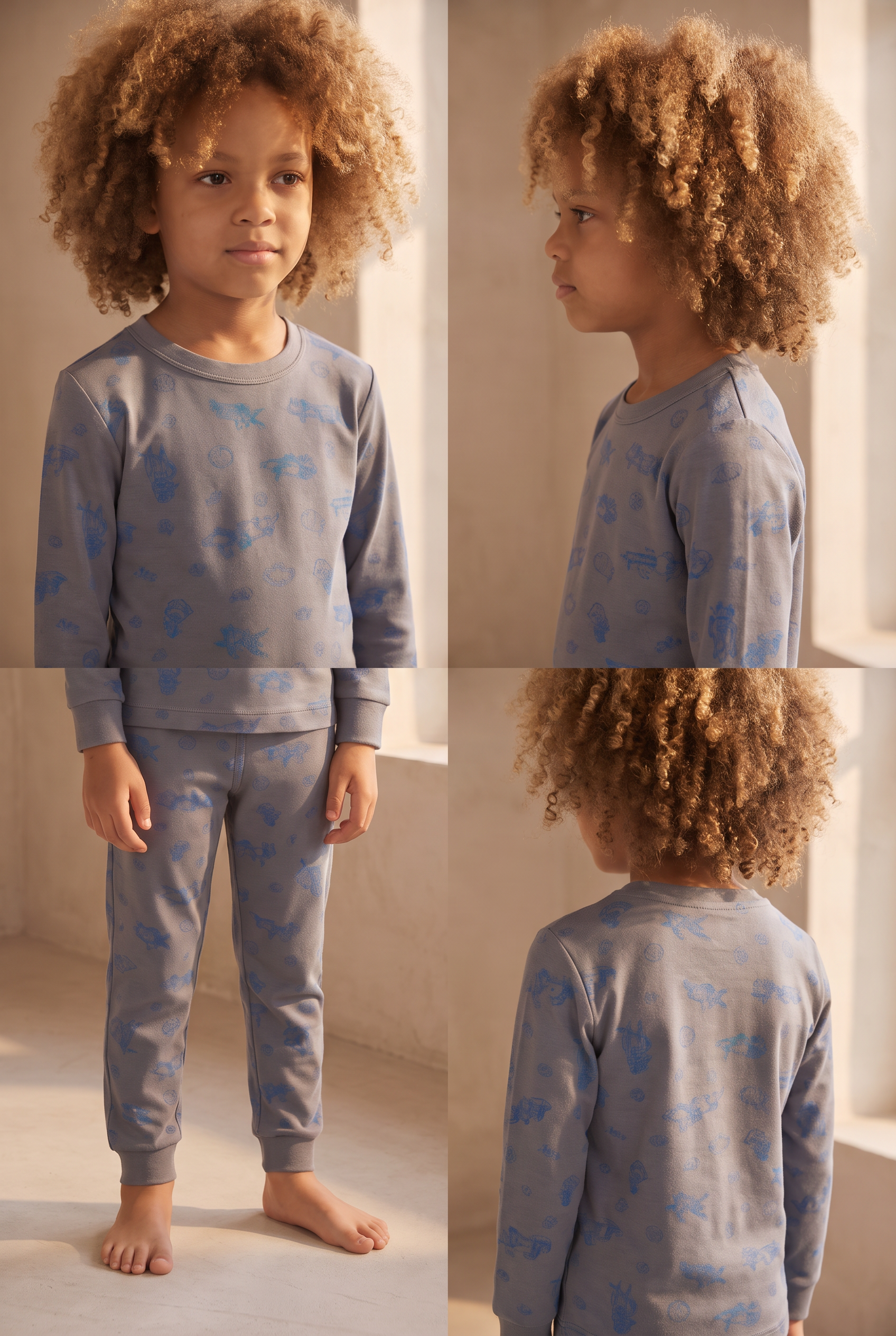 Erkek Çocuk Savaş Uçağı Desenli Pijama Takımı
