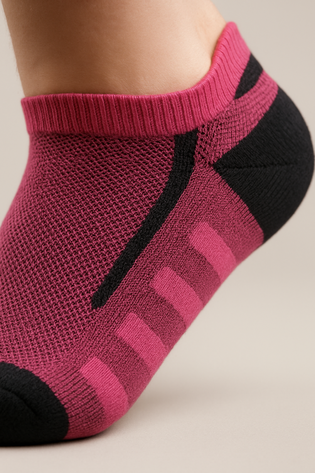 Erkek Desenli Step Golf Çorabı Pembe/Siyah