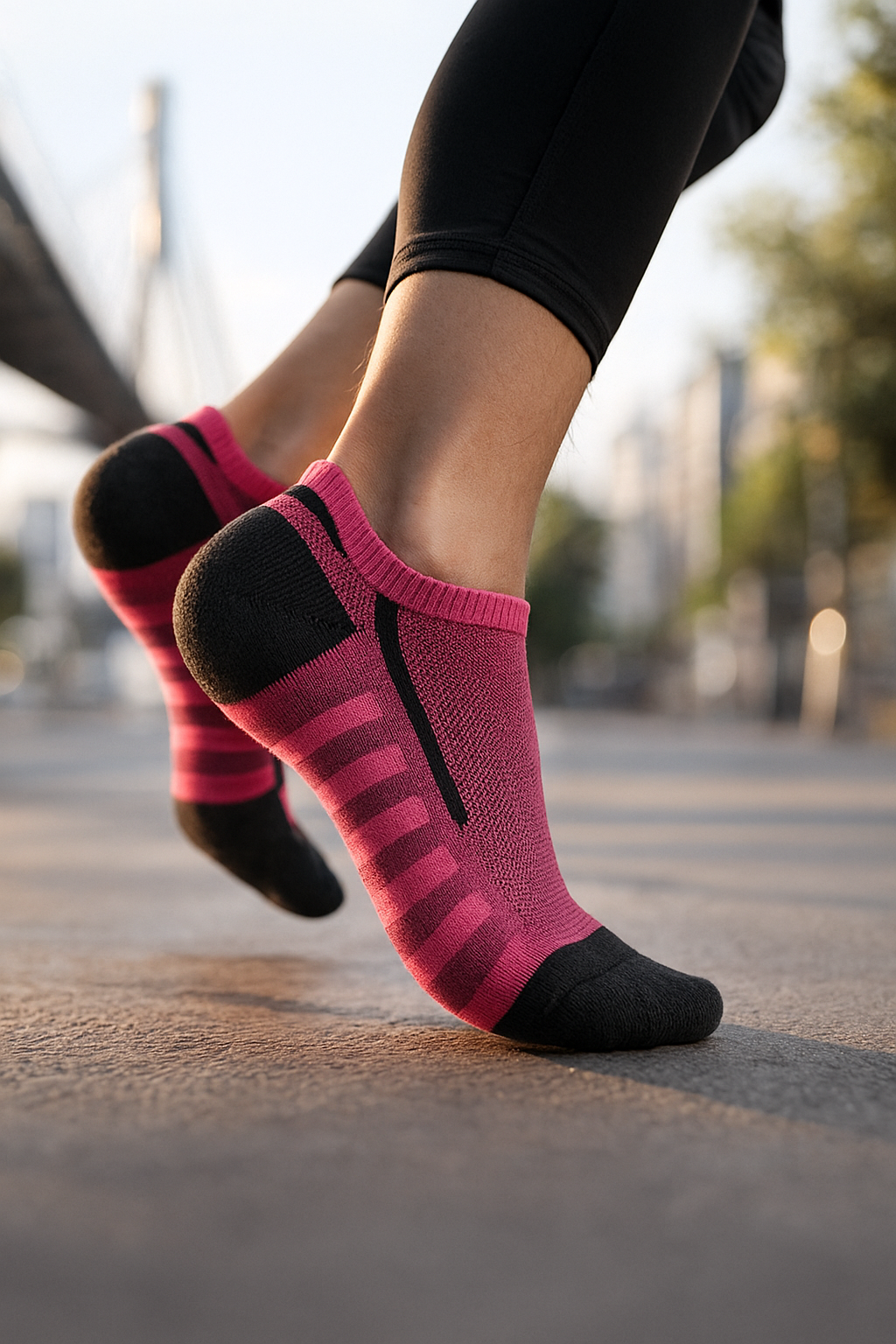 Erkek Desenli Step Golf Çorabı Pembe/Siyah