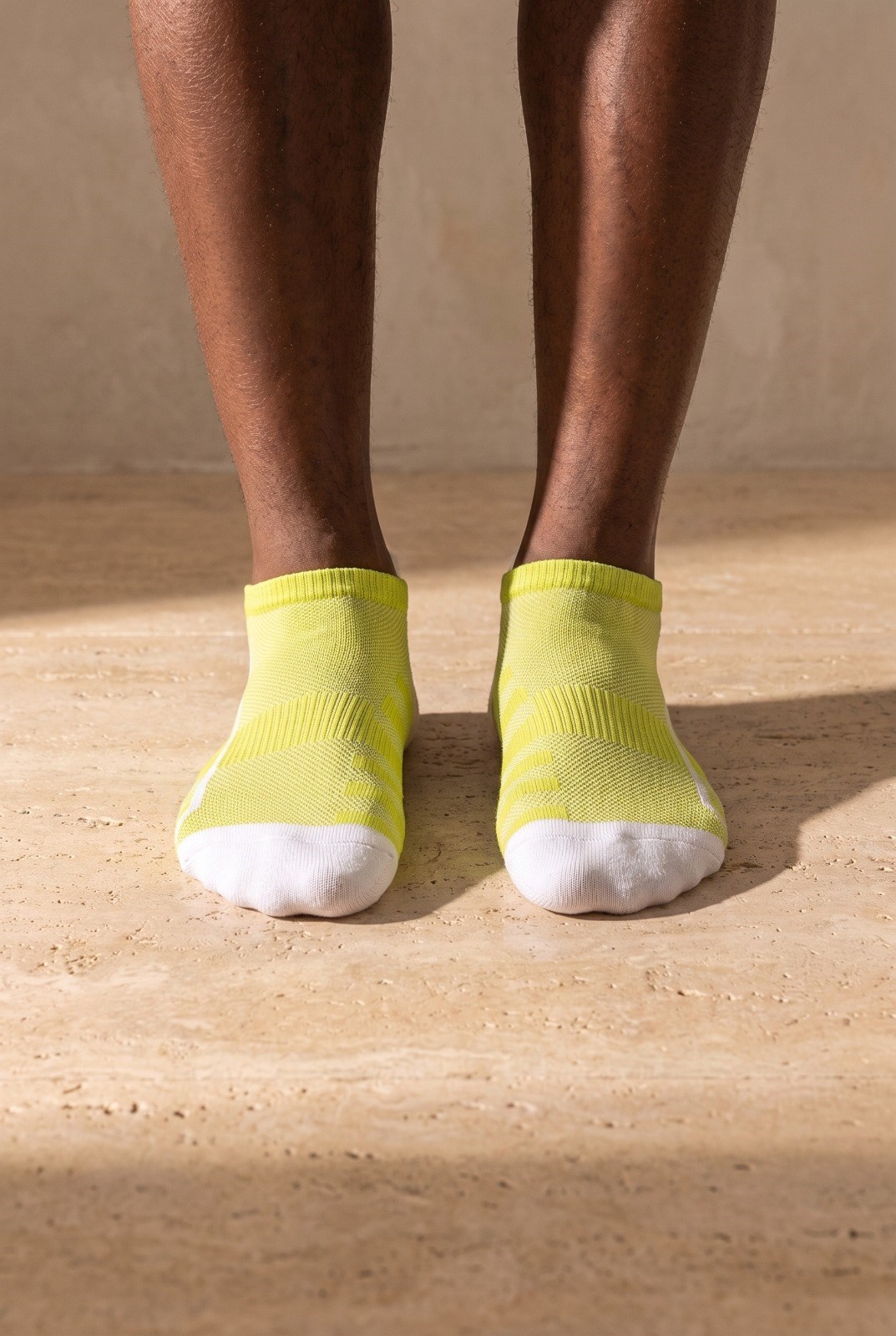 Men's Patterned Step Golf Socks Yellow/White
