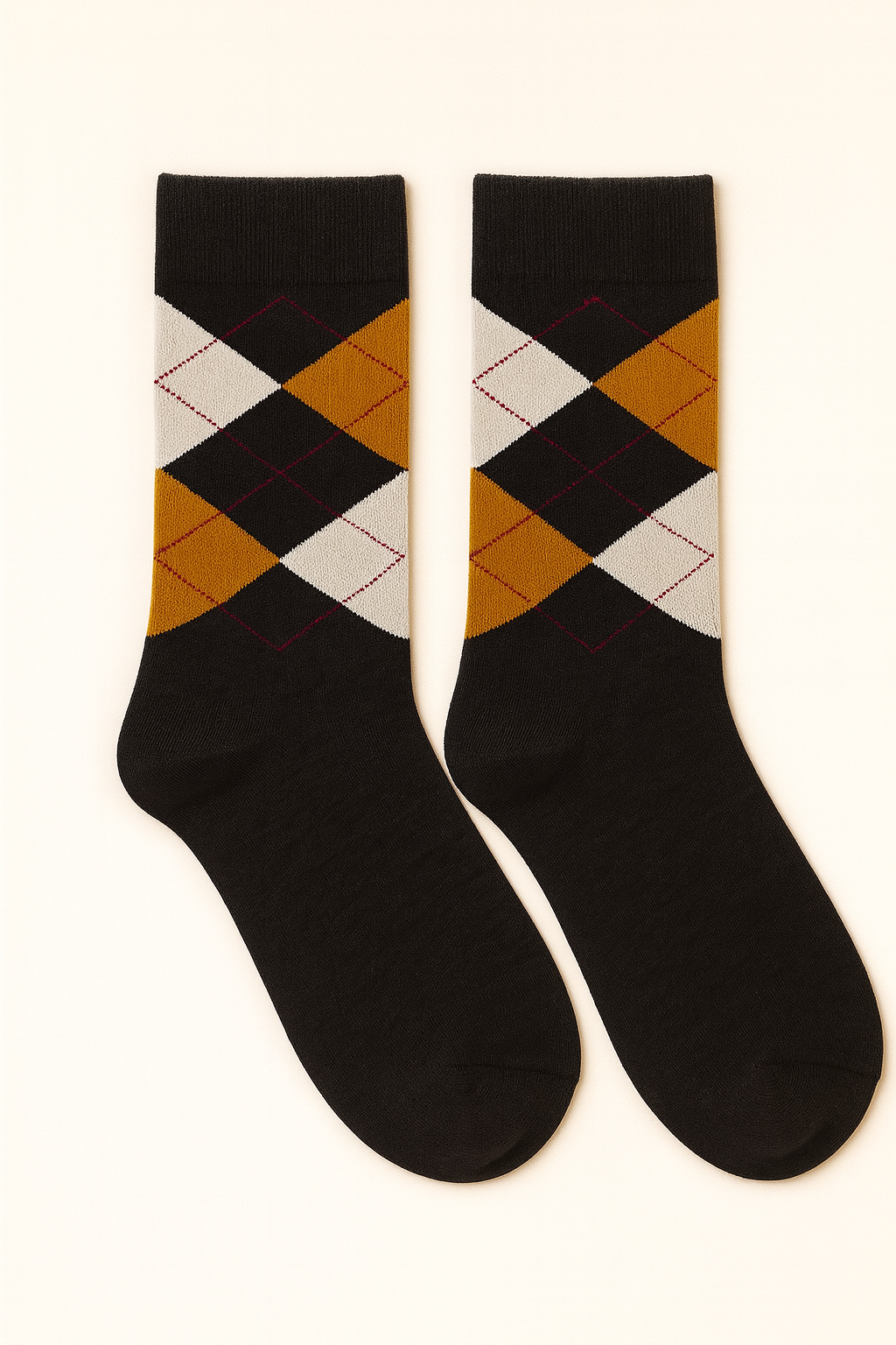 Erkek Ekose Desenli Soket Çorap Gri-Melanj