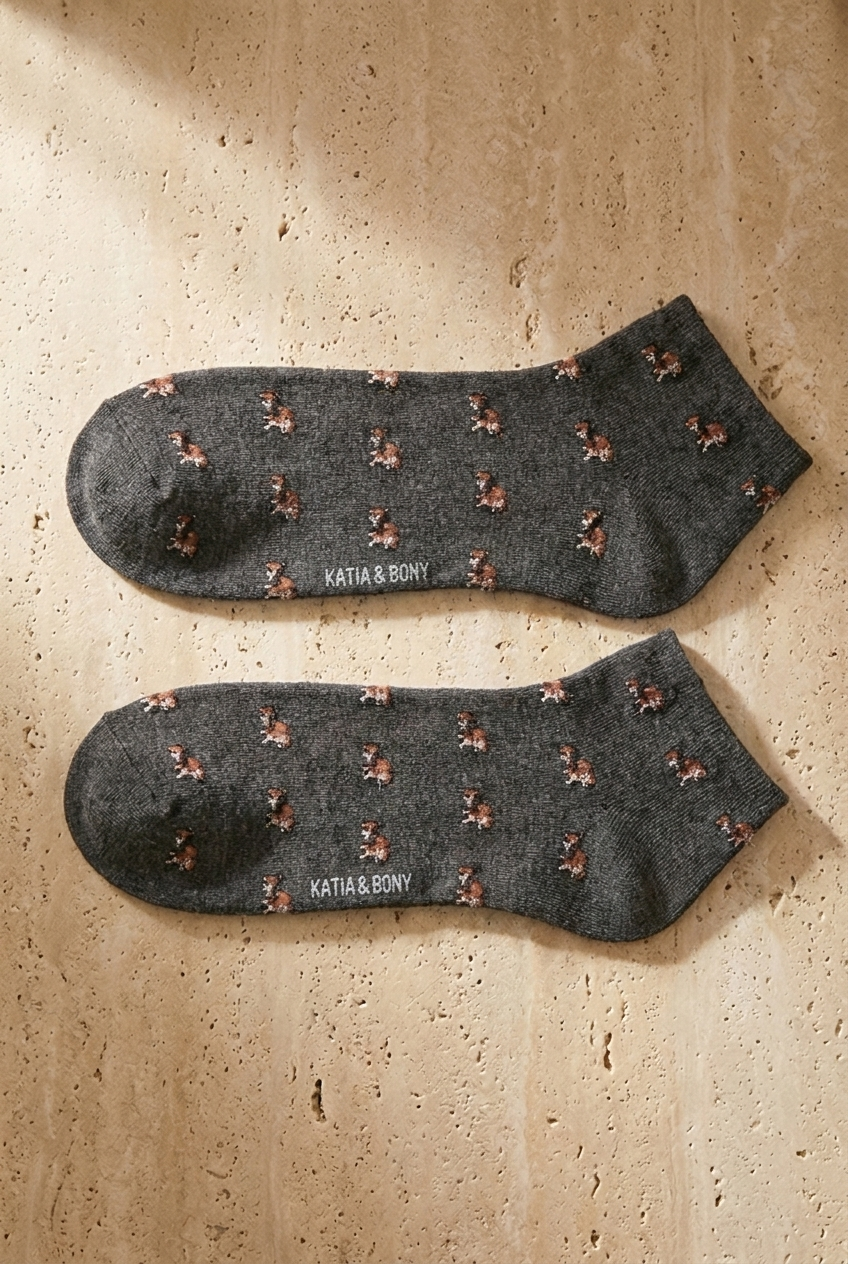 Men's Animal Patterned 3-Piece Booties Socks