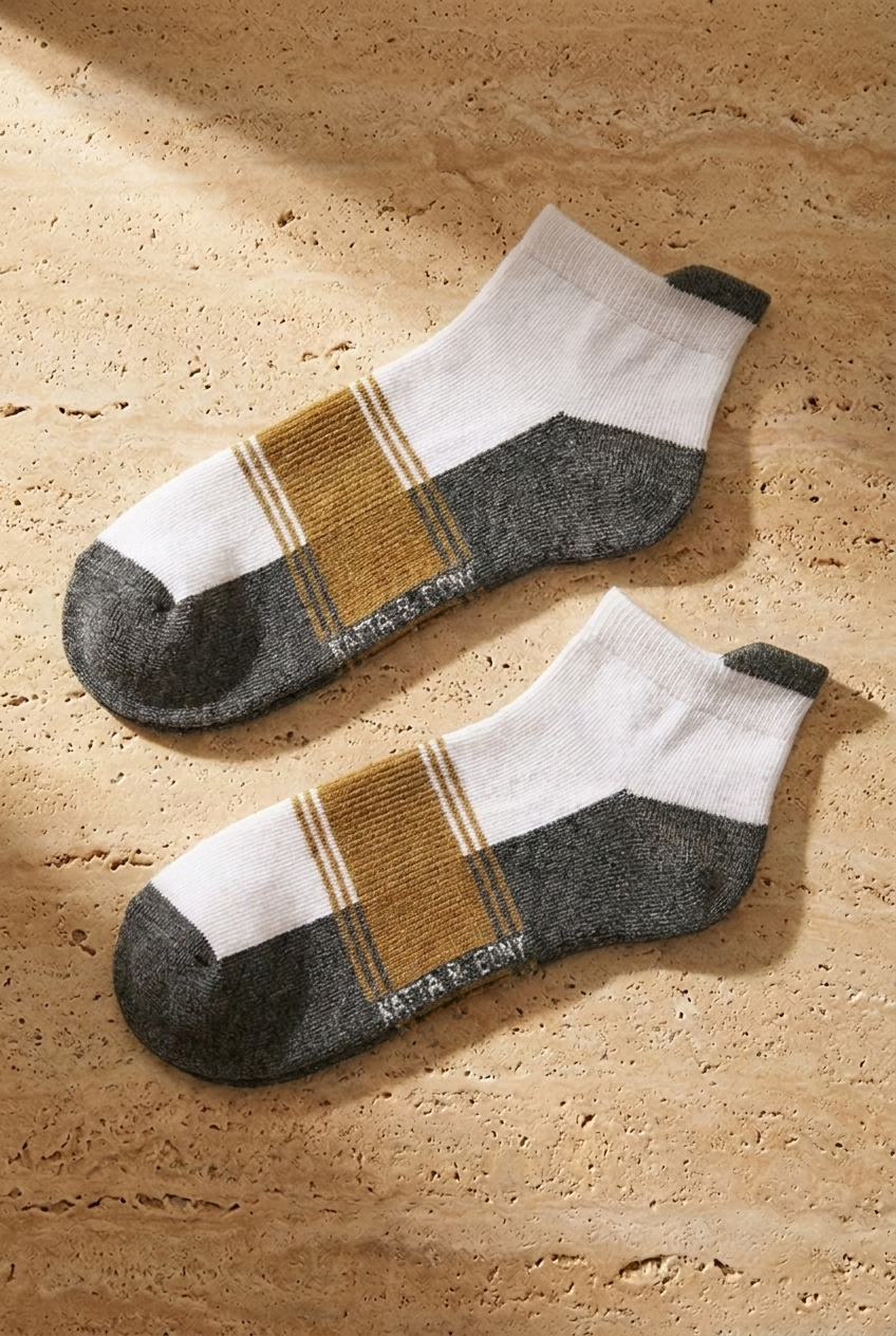 Men's Thick Striped Patterned 3-Piece Booties Socks