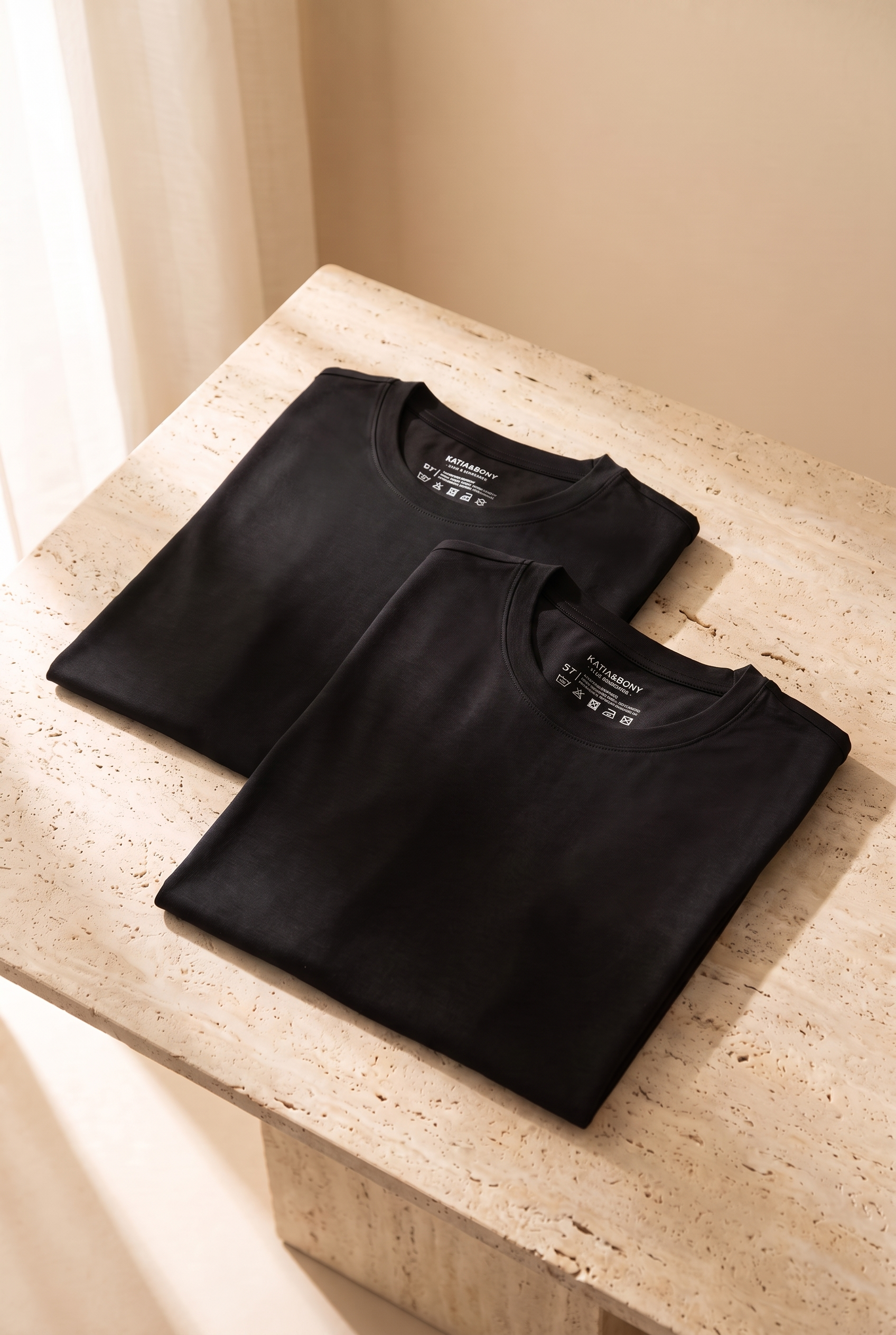 22603M4003 2PCK BASIC KUTULU MODAL O YAKA ERKEK TSHIRT SİYAH