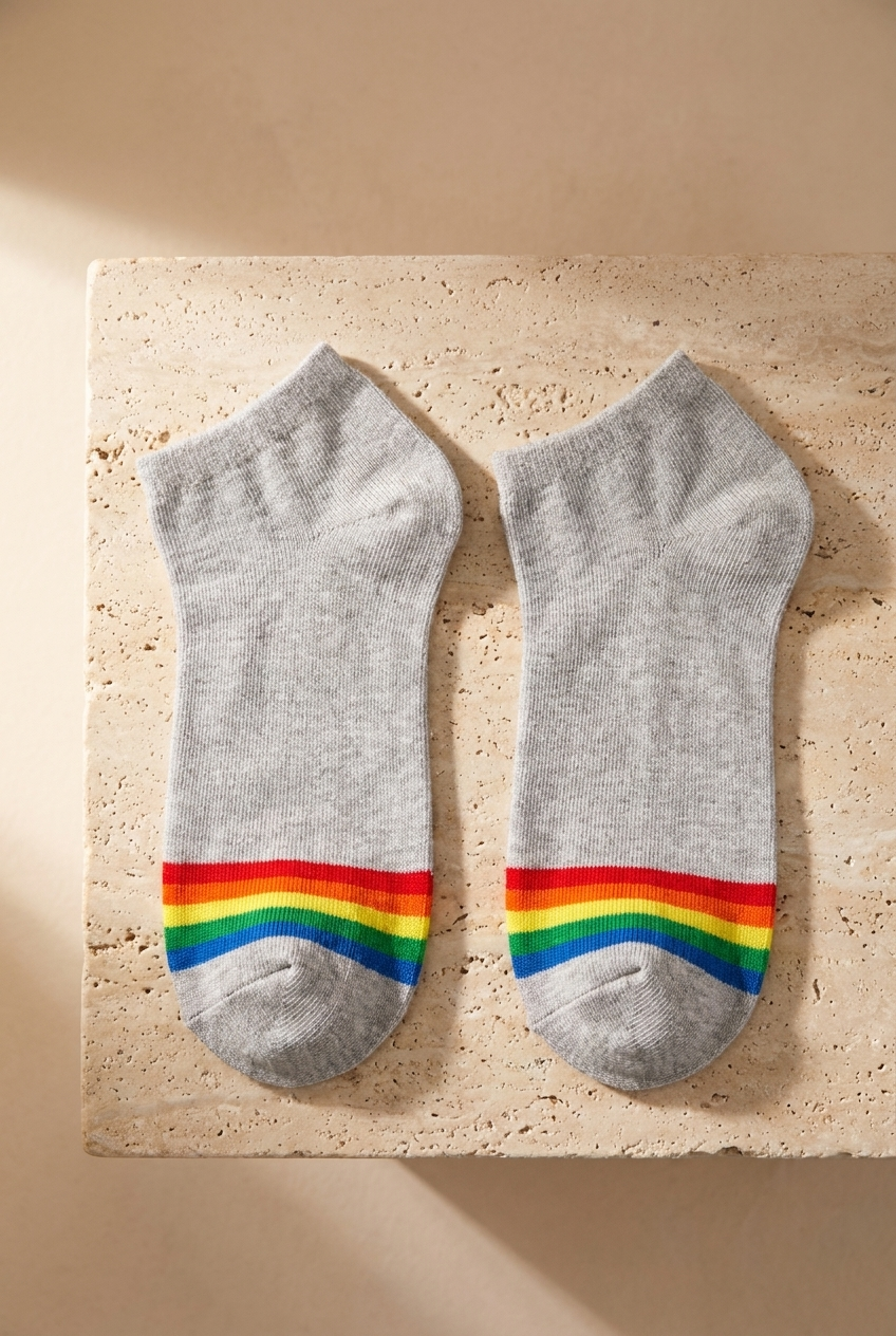 Men's Colorful Striped 5-Piece Booties Socks