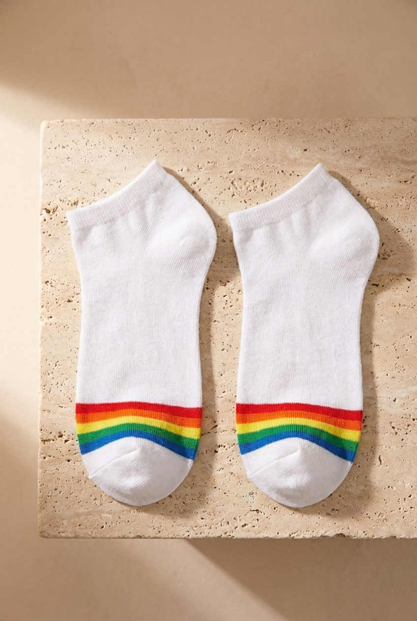 Men's Colorful Striped 5-Piece Booties Socks