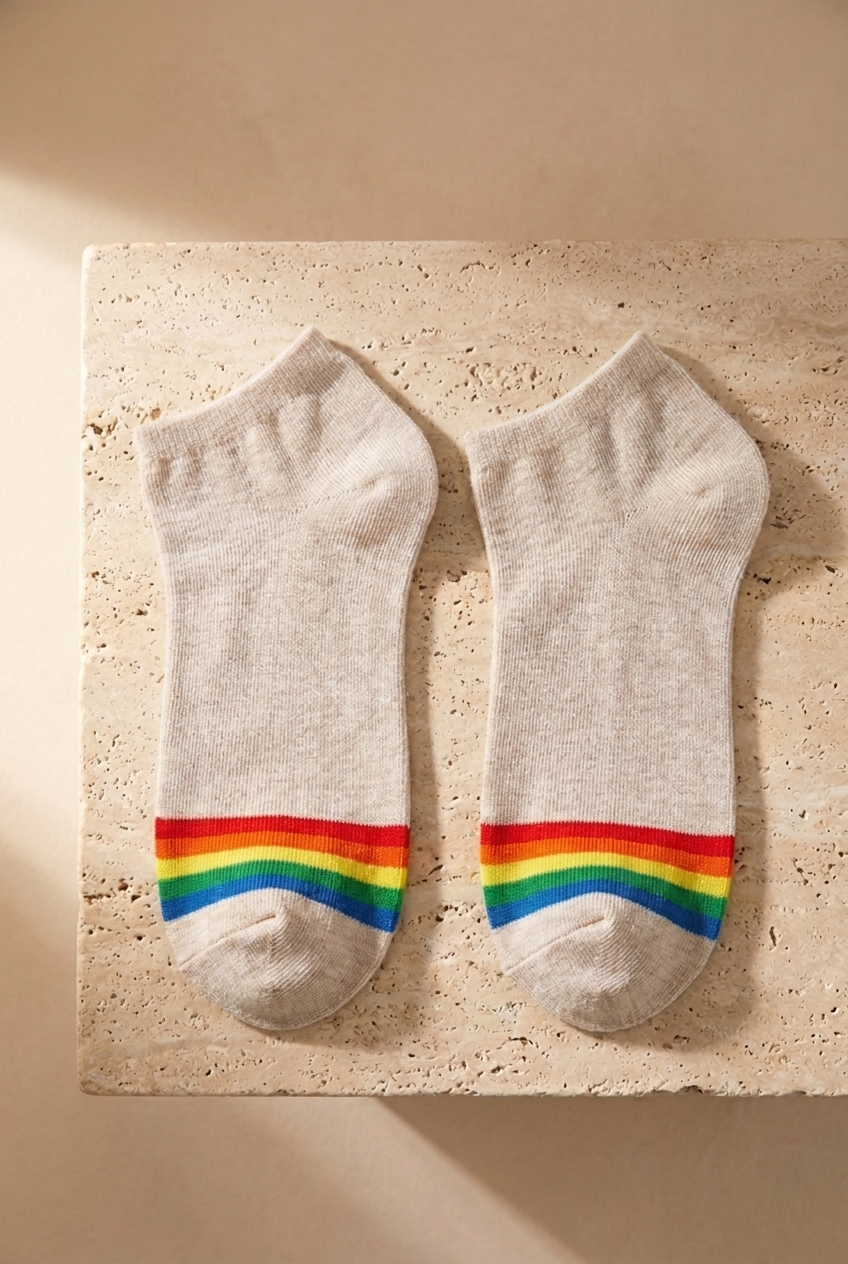 Men's Colorful Striped 5-Piece Booties Socks