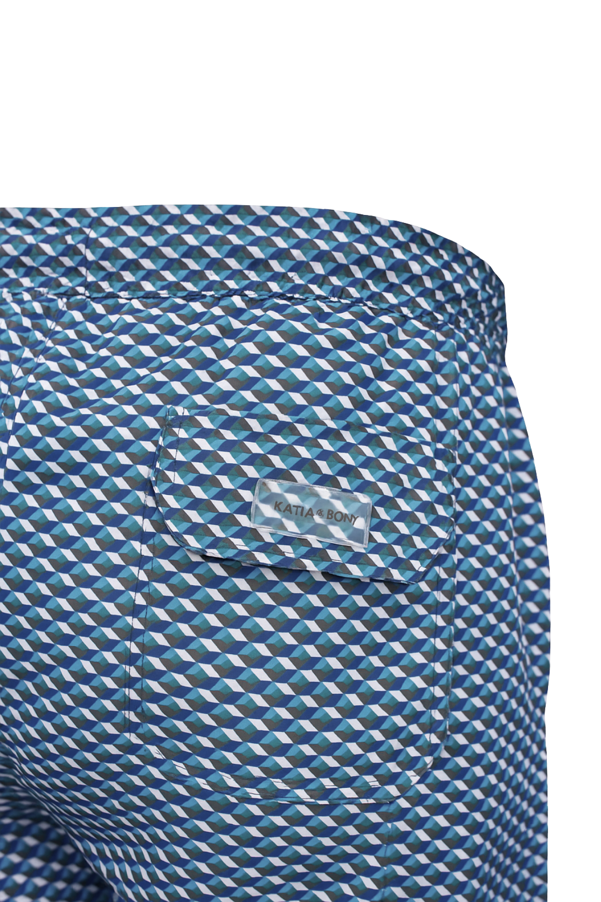 Erkek Seageo Desenli Deniz Şortu Lacivert