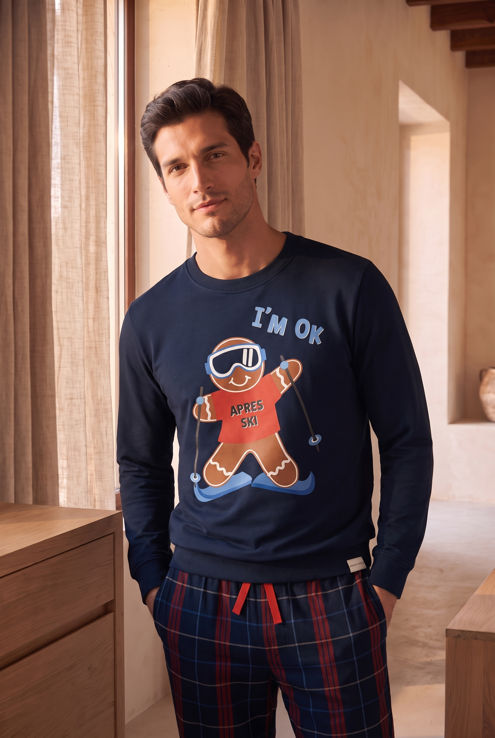 22512M4006 XMASS BREADMAN ERKEK YILBAŞI SWEATSHIRT Navy
