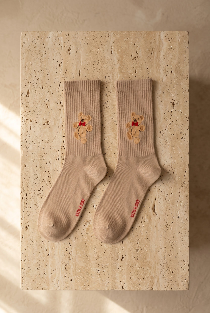 Men's Teddy Patterned Socks Brown