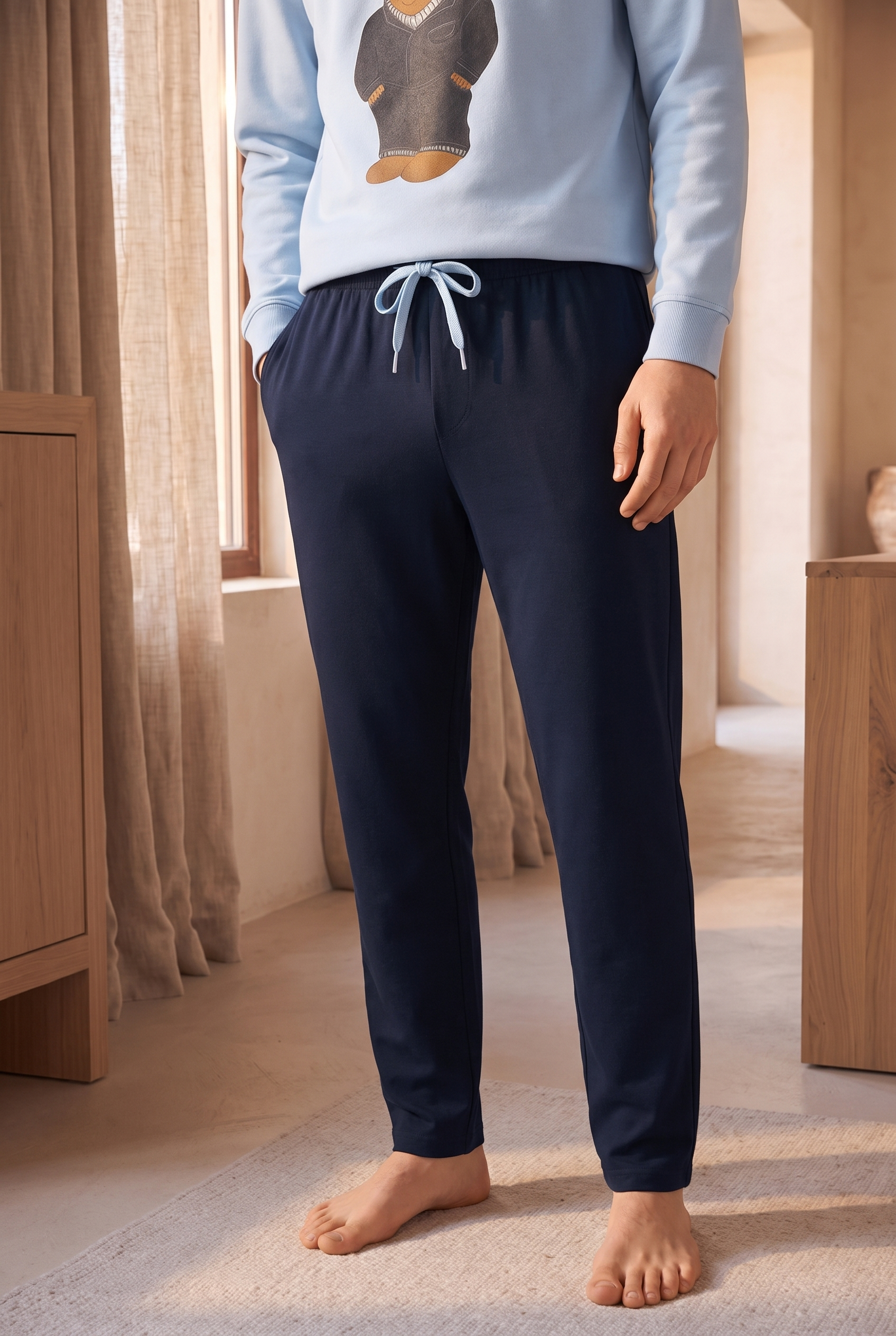Erkek Teddy Pijama Altı Lacivert