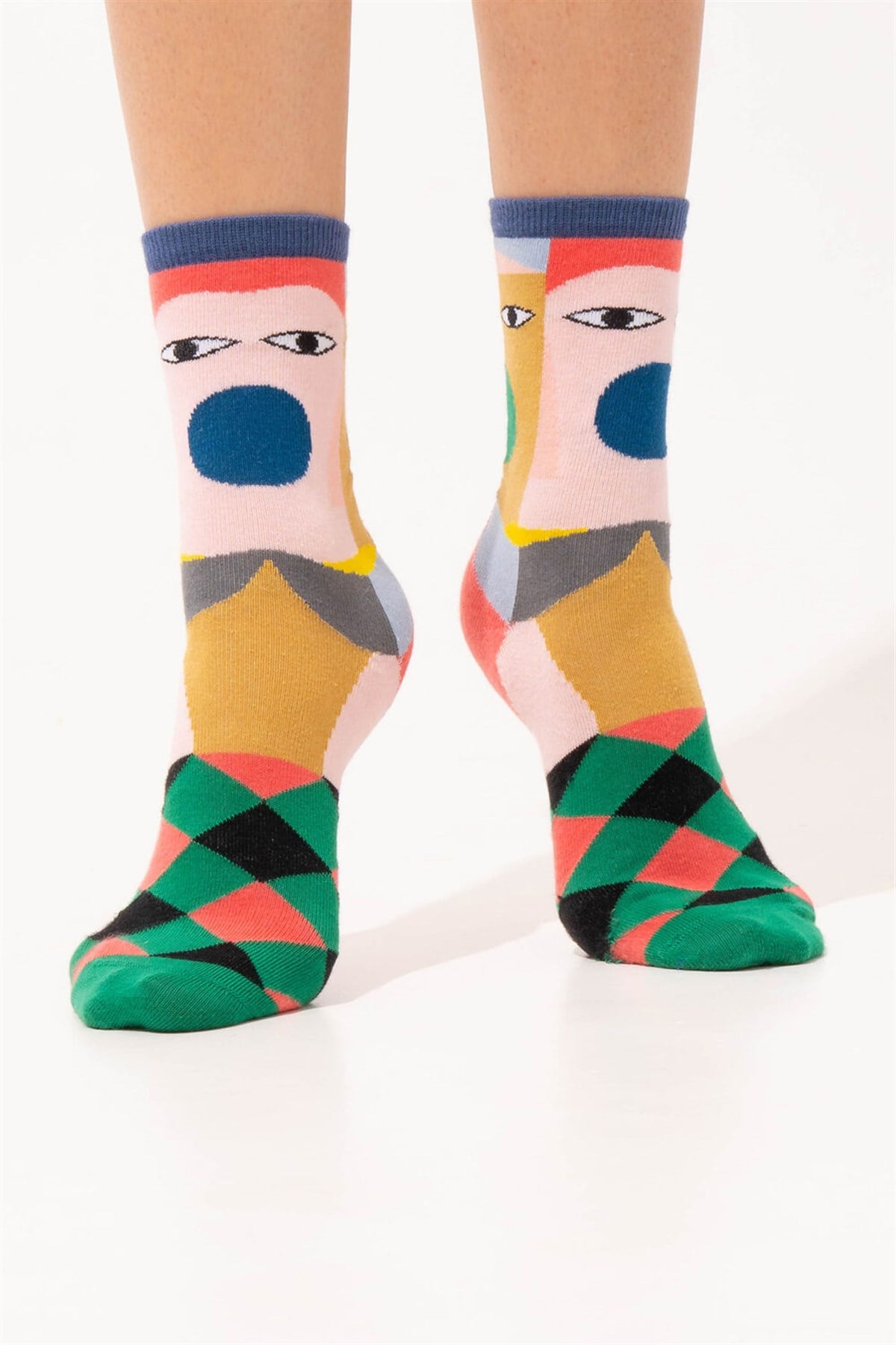 FACE ART DESIGN SOCKS-Desenli